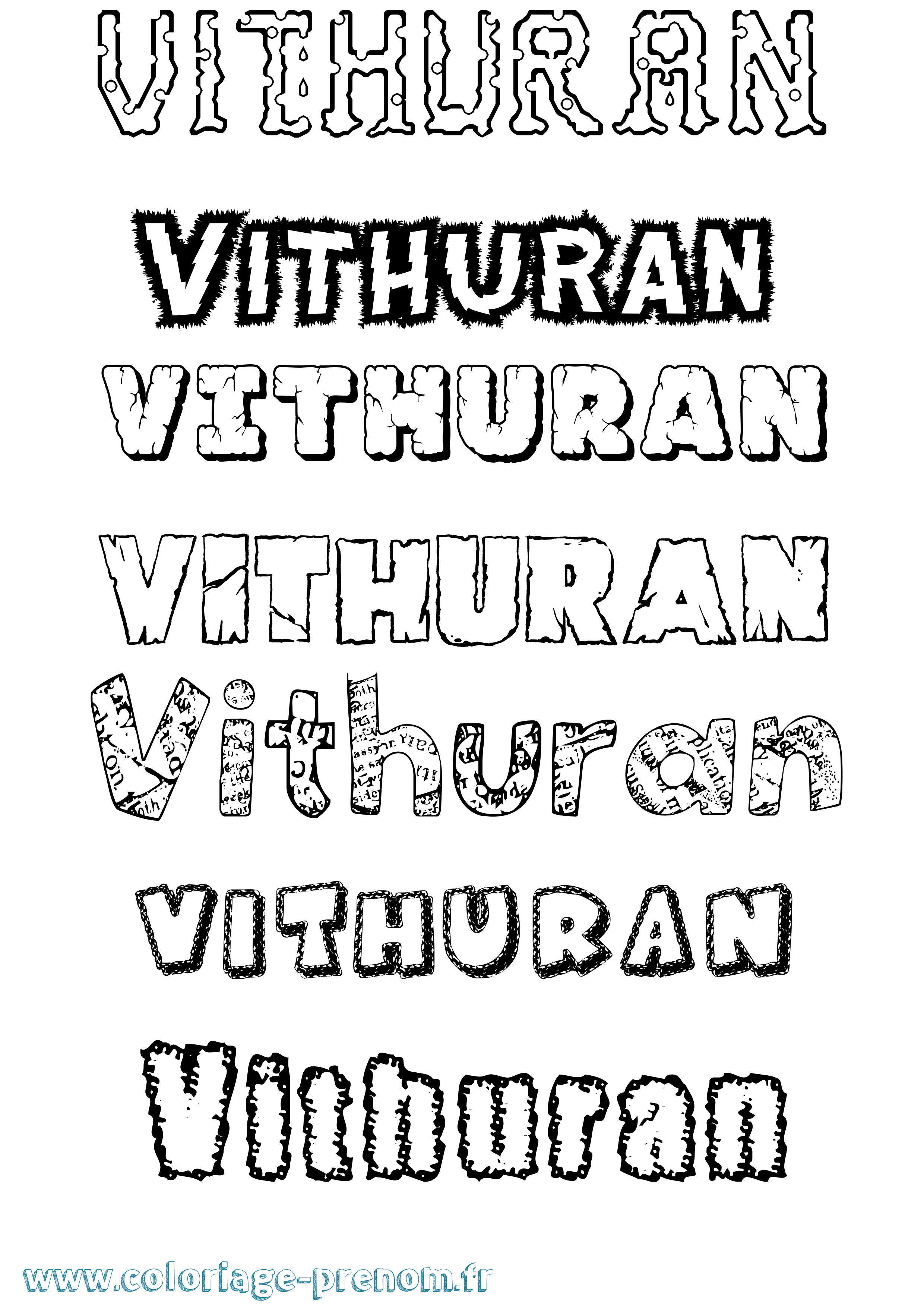 Coloriage Vithuran Destructuré Coloriage prénom Vithuran Destructuré