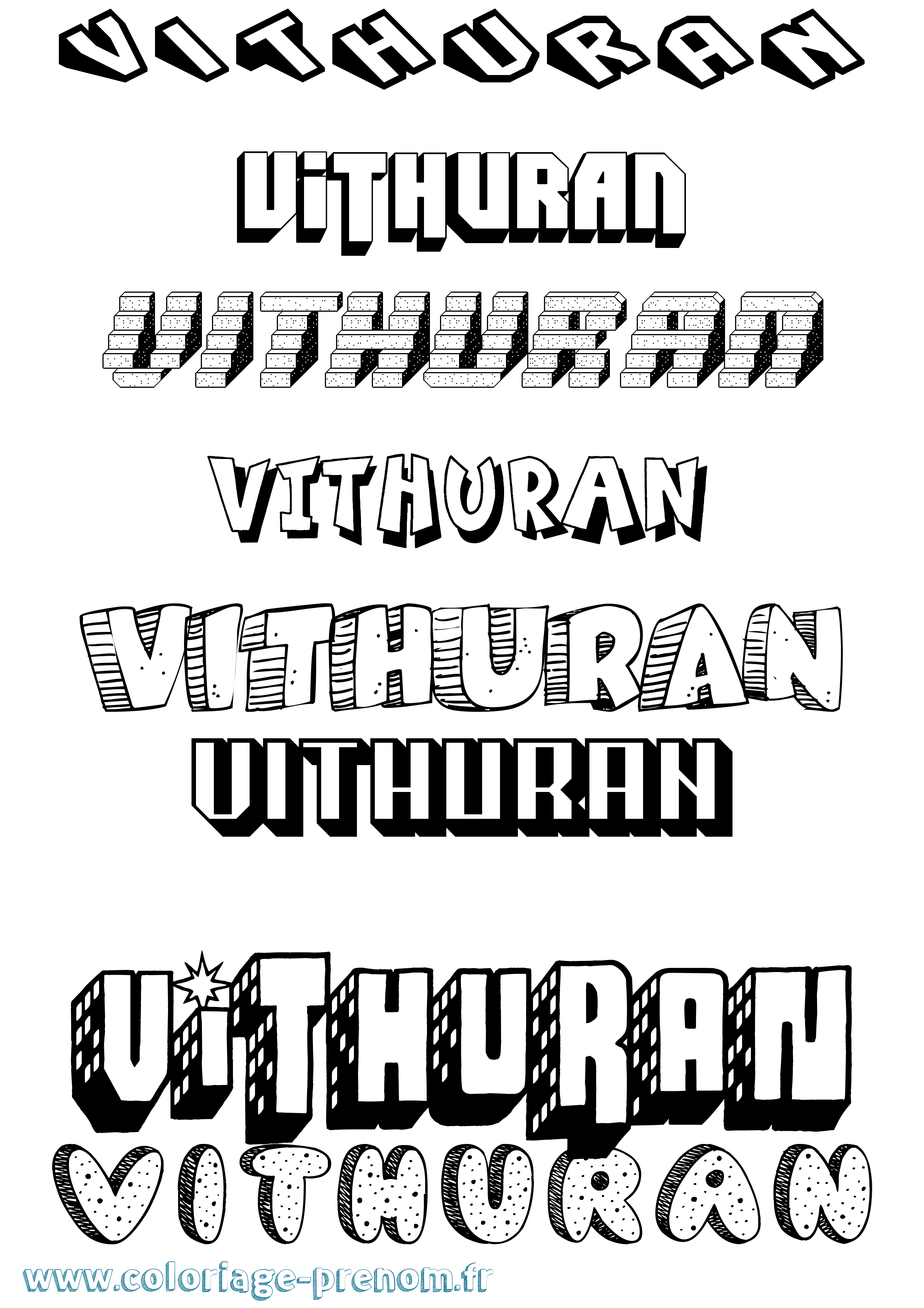 Coloriage Vithuran Effet 3D Coloriage prénom Vithuran Effet 3D