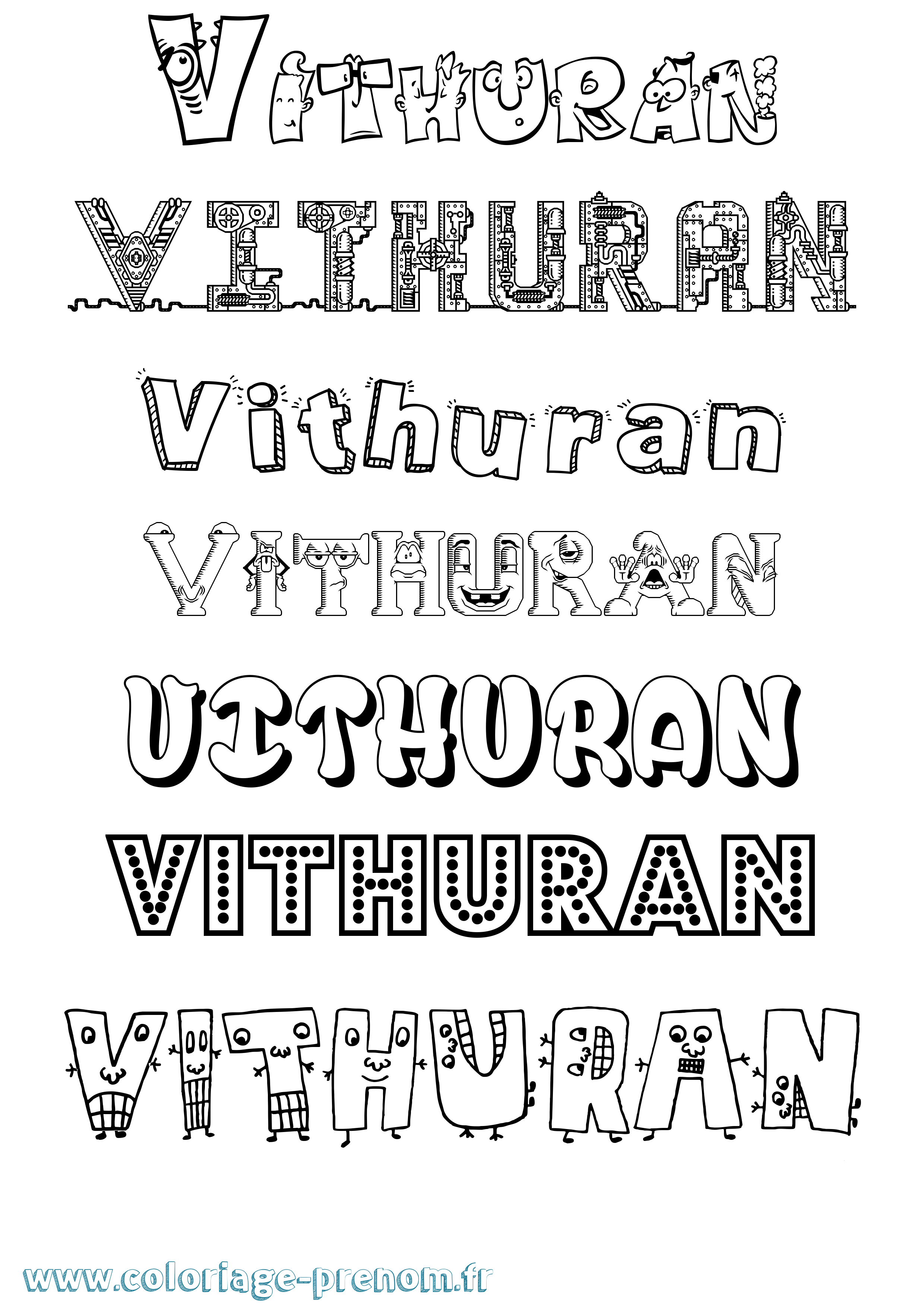 Coloriage Vithuran Fun Coloriage prénom Vithuran Fun