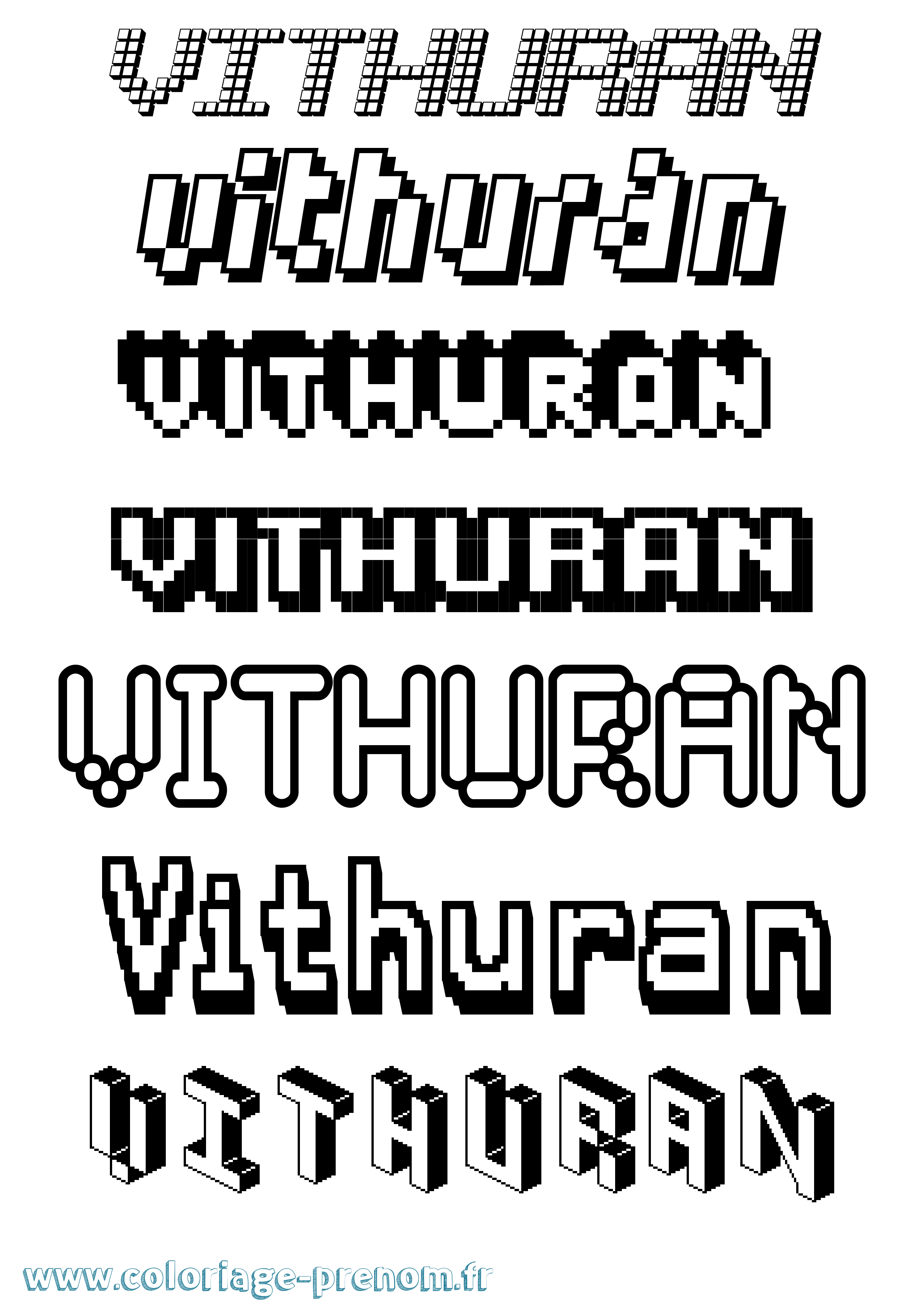 Coloriage Vithuran Pixel Coloriage prénom Vithuran Pixel