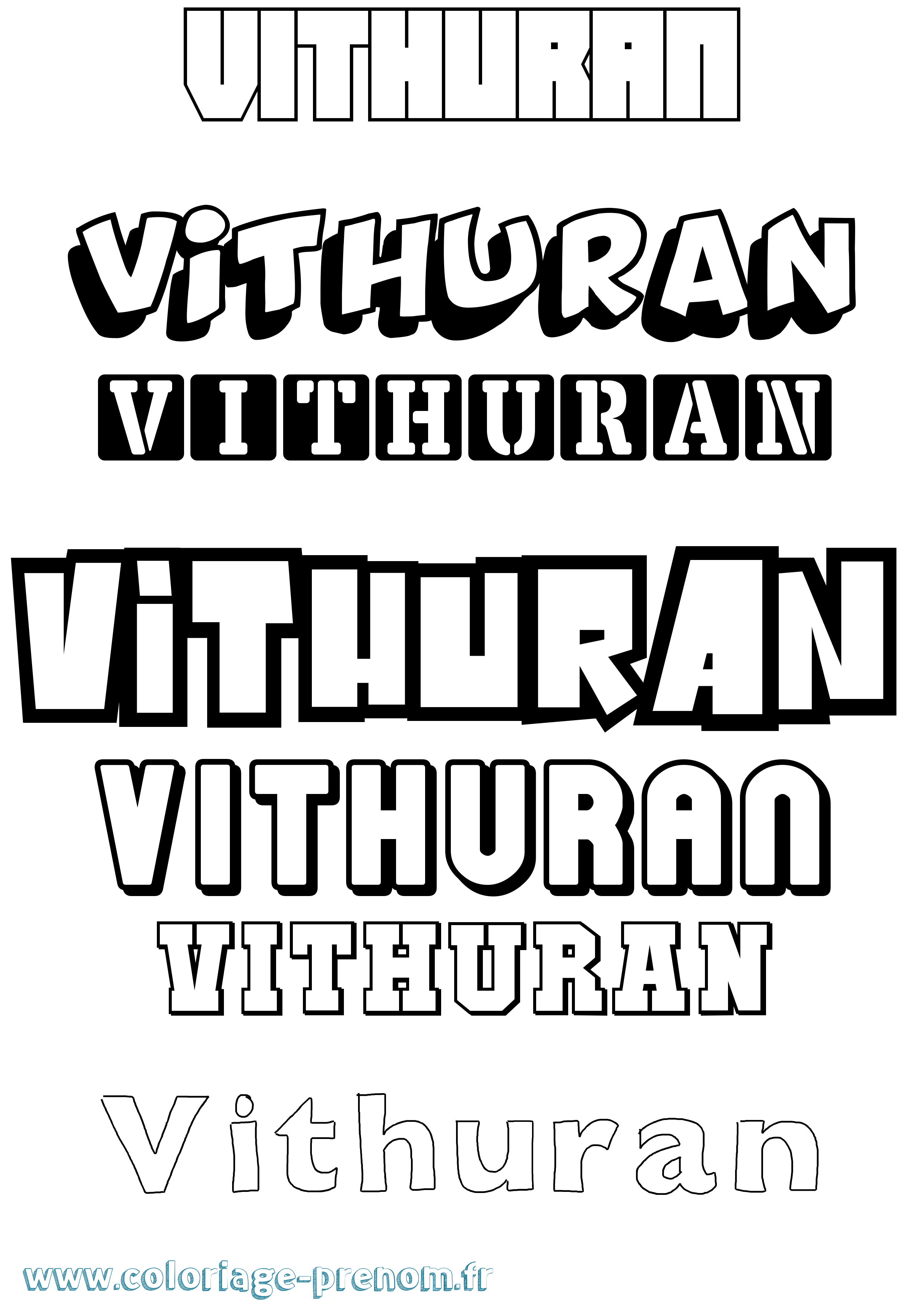 Coloriage Vithuran Simple Coloriage prénom Vithuran Simple