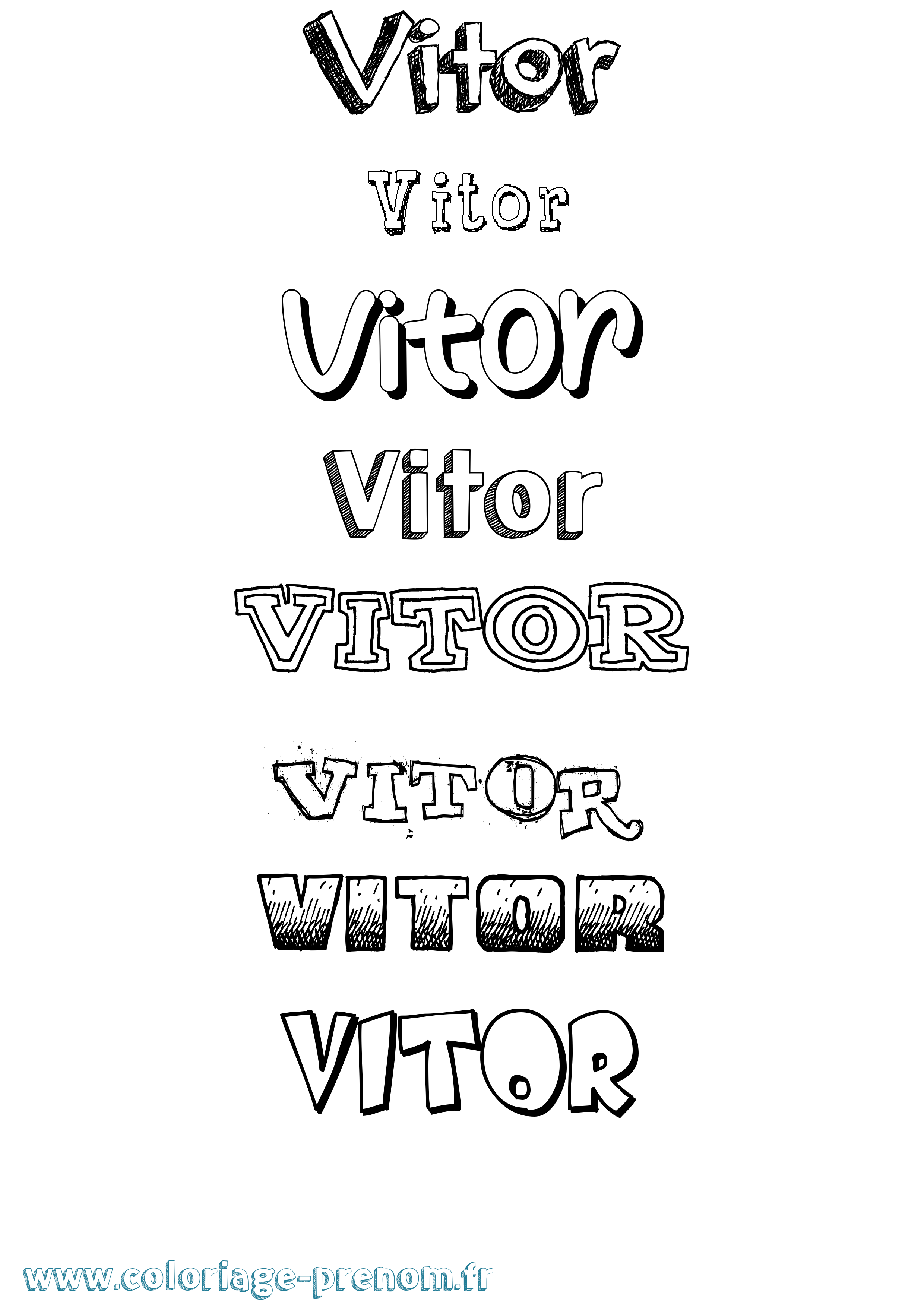 Coloriage Vitor Dessiné Coloriage prénom Vitor Dessiné