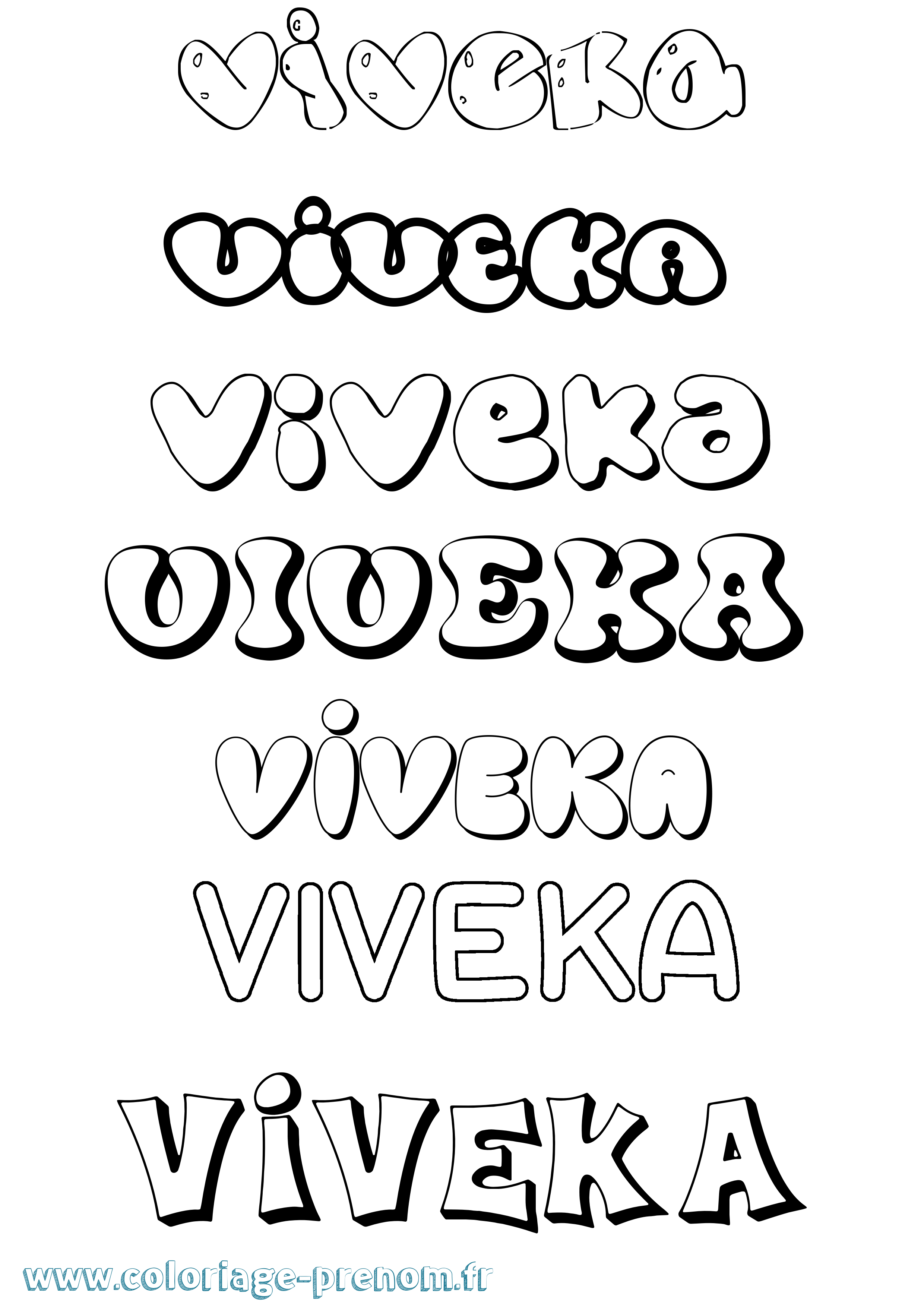 Coloriage Viveka Bubble Coloriage prénom Viveka Bubble