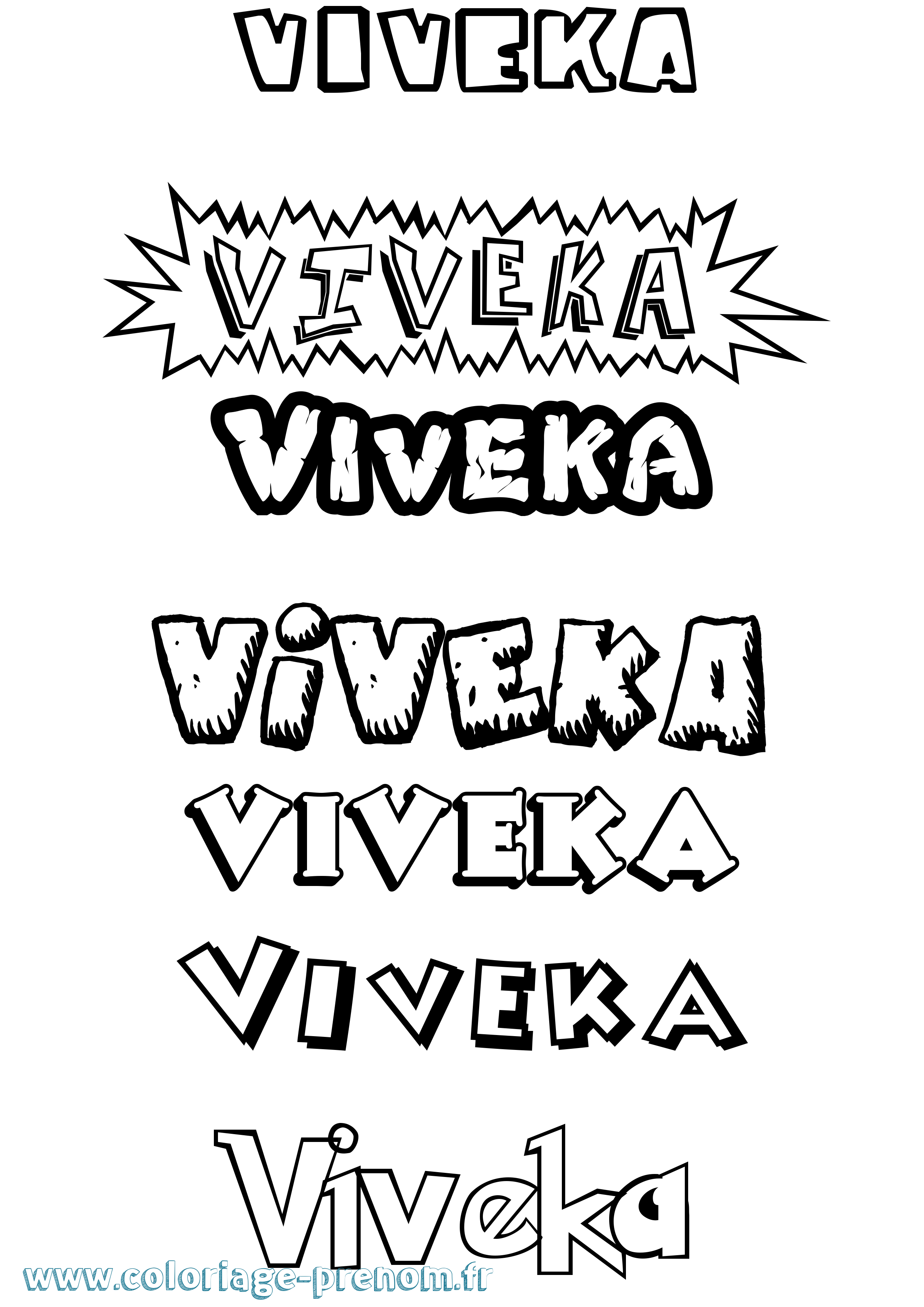 Coloriage Viveka Dessin Animé Coloriage prénom Viveka Dessin Animé