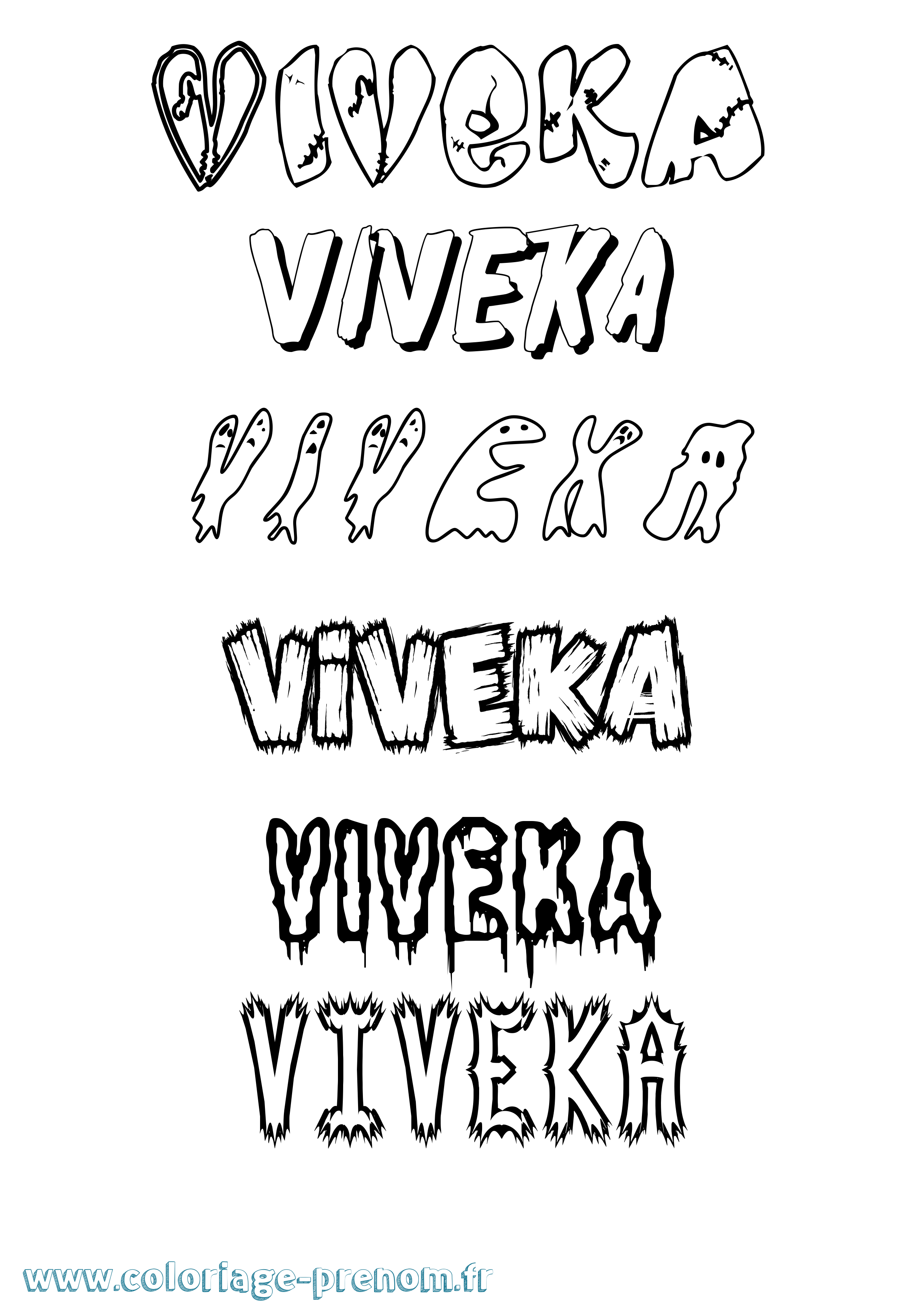 Coloriage Viveka Frisson Coloriage prénom Viveka Frisson