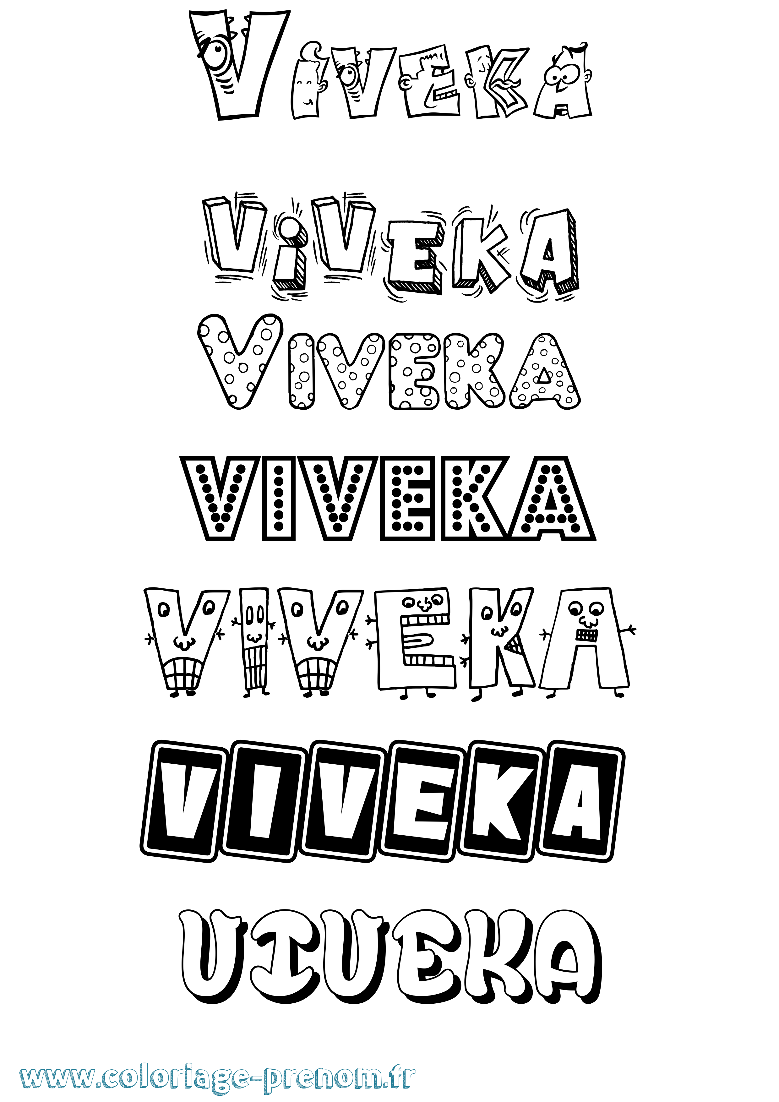 Coloriage Viveka Fun Coloriage prénom Viveka Fun