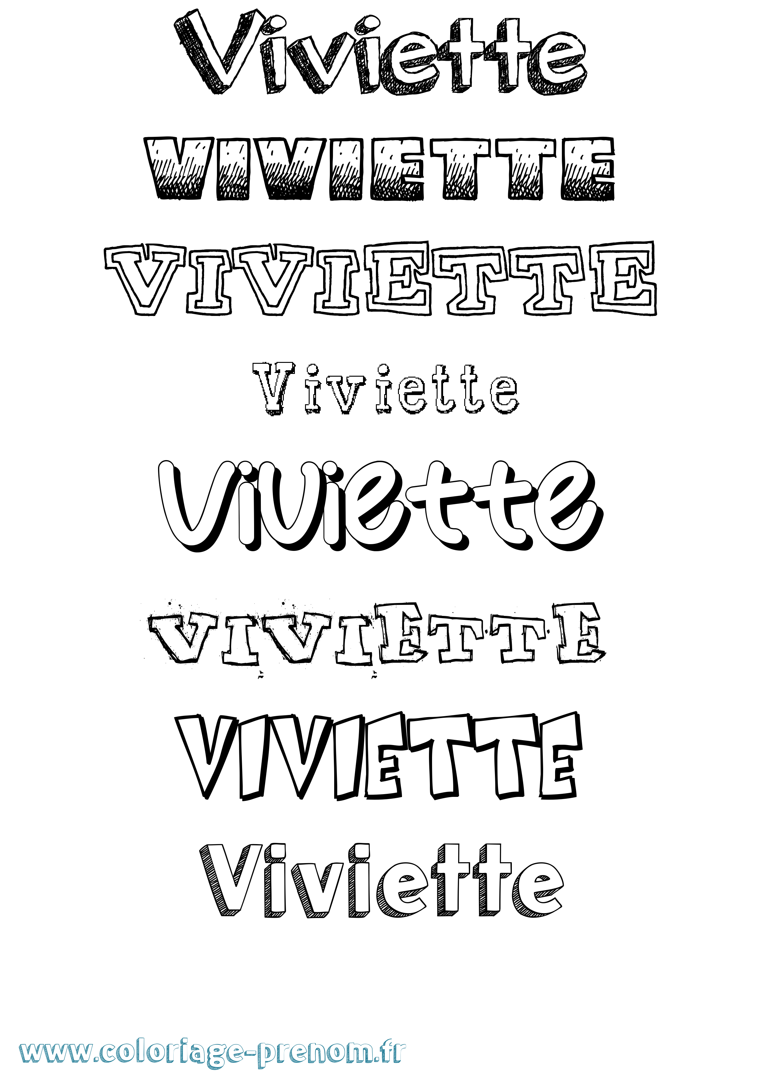 Coloriage Viviette Dessiné Coloriage prénom Viviette Dessiné