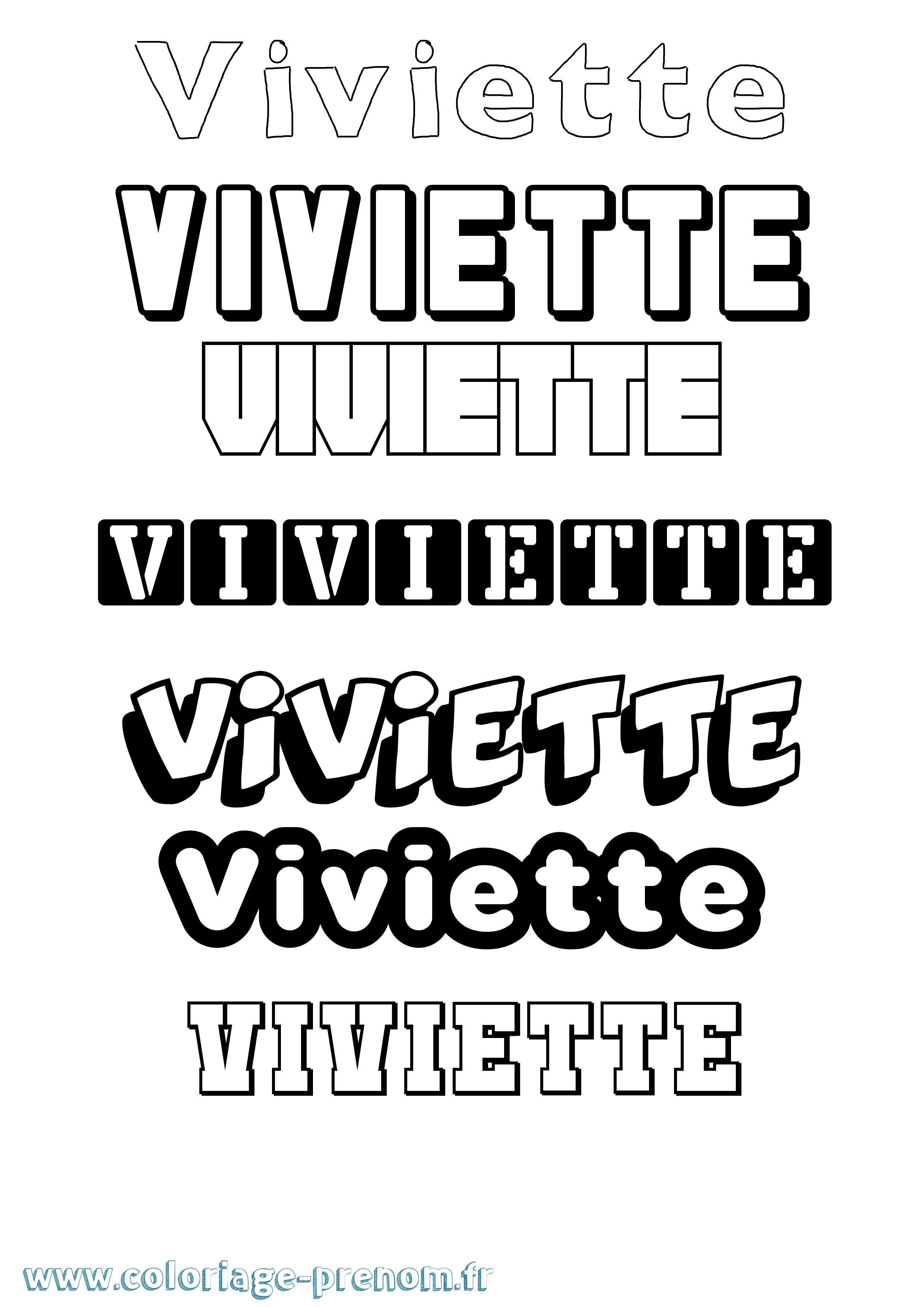 Coloriage Viviette Simple Coloriage prénom Viviette Simple
