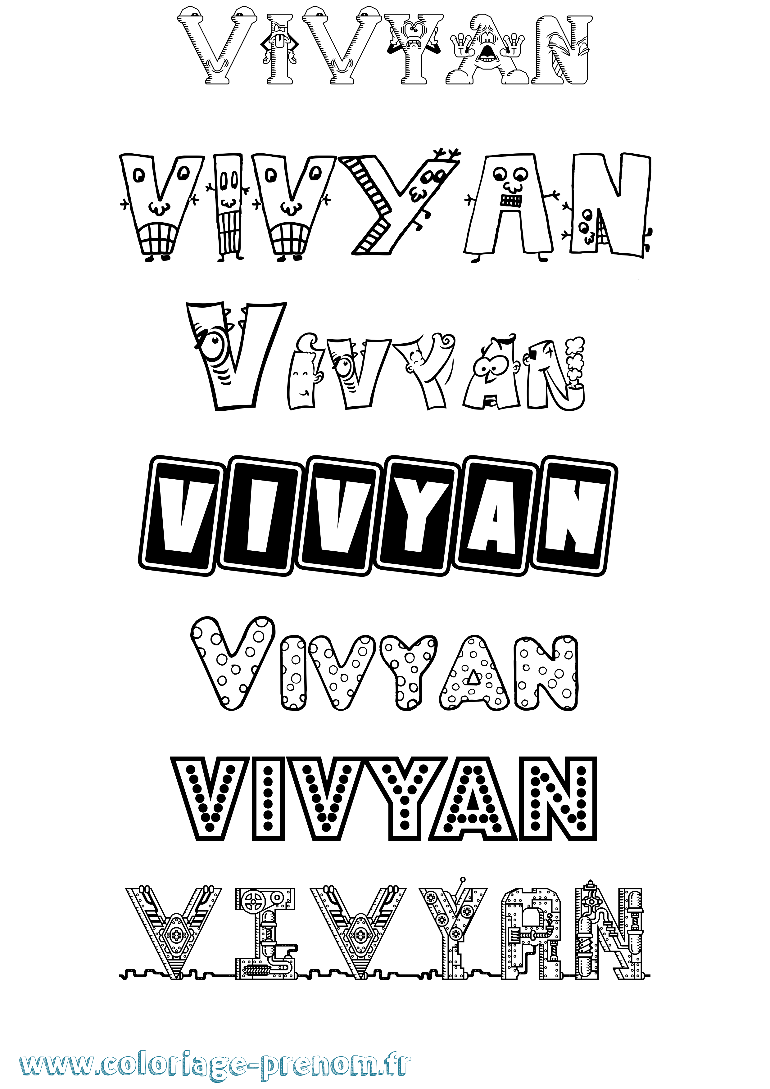 Coloriage Vivyan Fun Coloriage prénom Vivyan Fun
