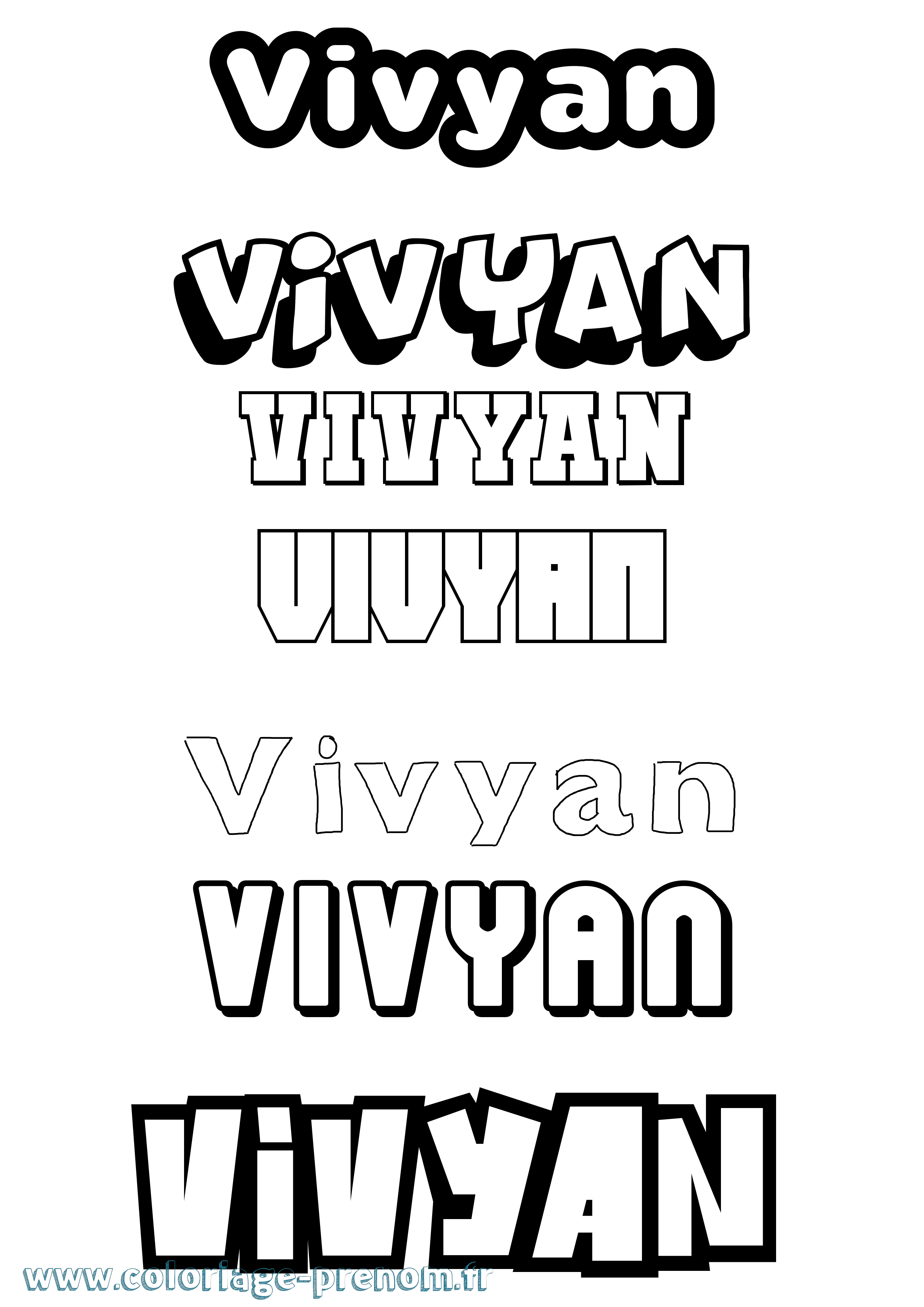 Coloriage Vivyan Simple Coloriage prénom Vivyan Simple