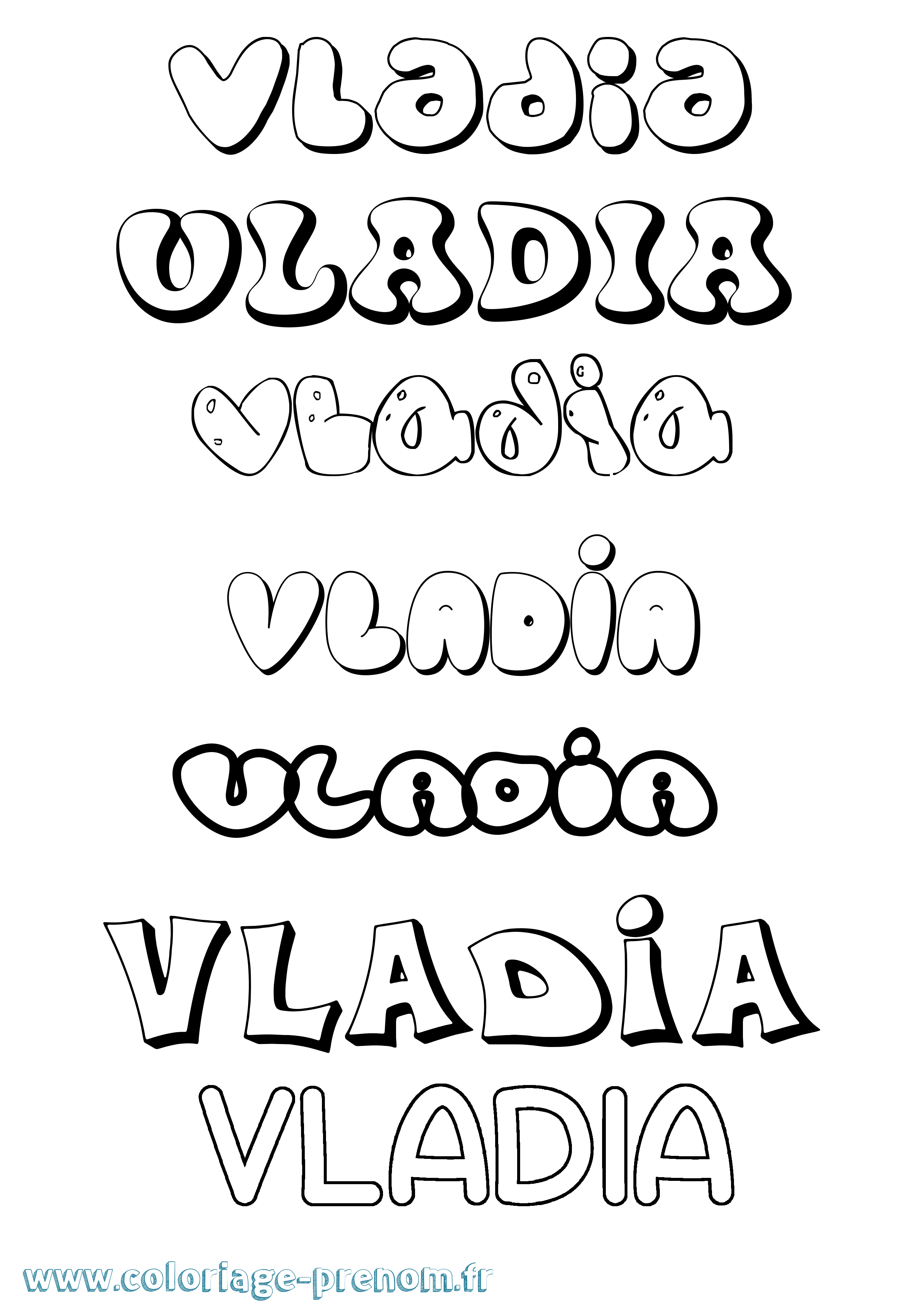 Coloriage Vladia Bubble Coloriage prénom Vladia Bubble