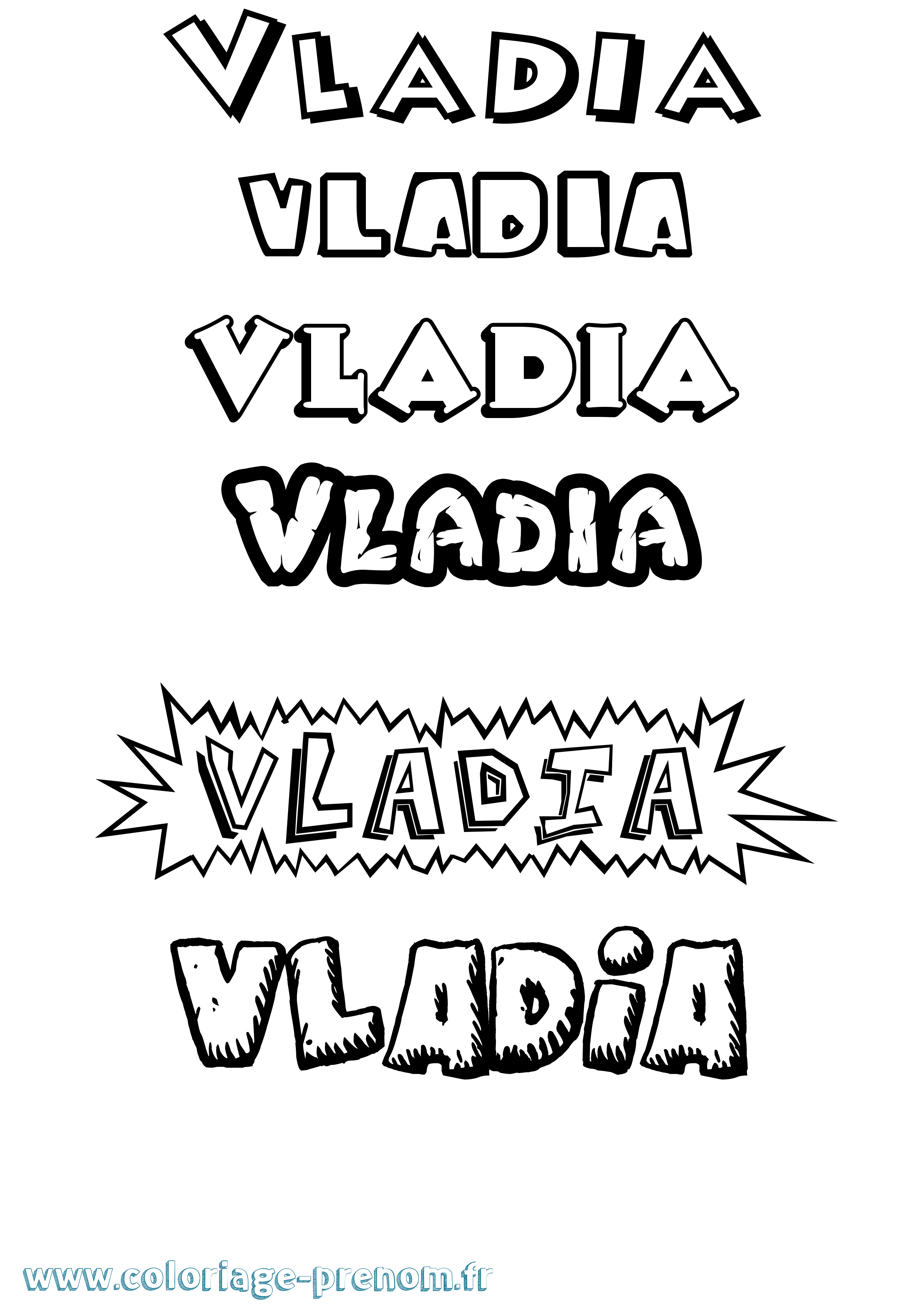Coloriage Vladia Dessin Animé Coloriage prénom Vladia Dessin Animé