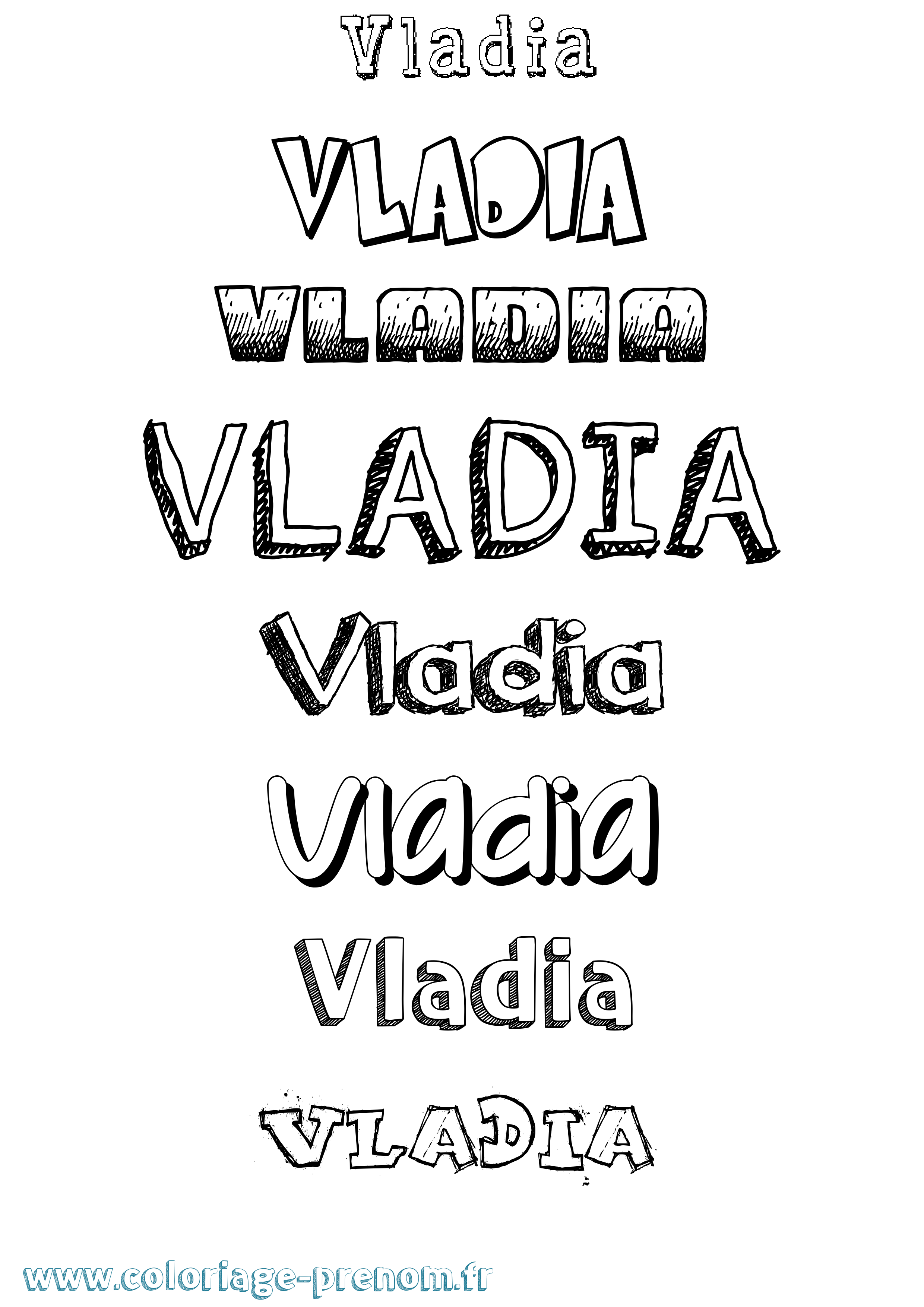 Coloriage Vladia Dessiné Coloriage prénom Vladia Dessiné