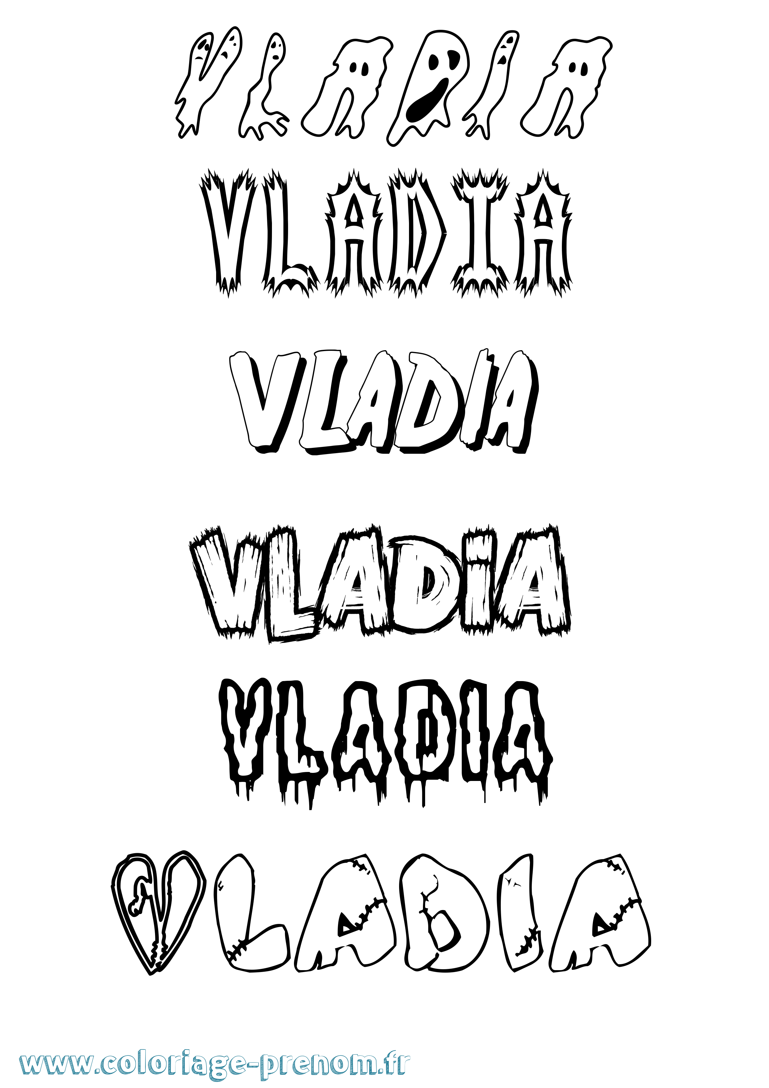 Coloriage Vladia Frisson Coloriage prénom Vladia Frisson