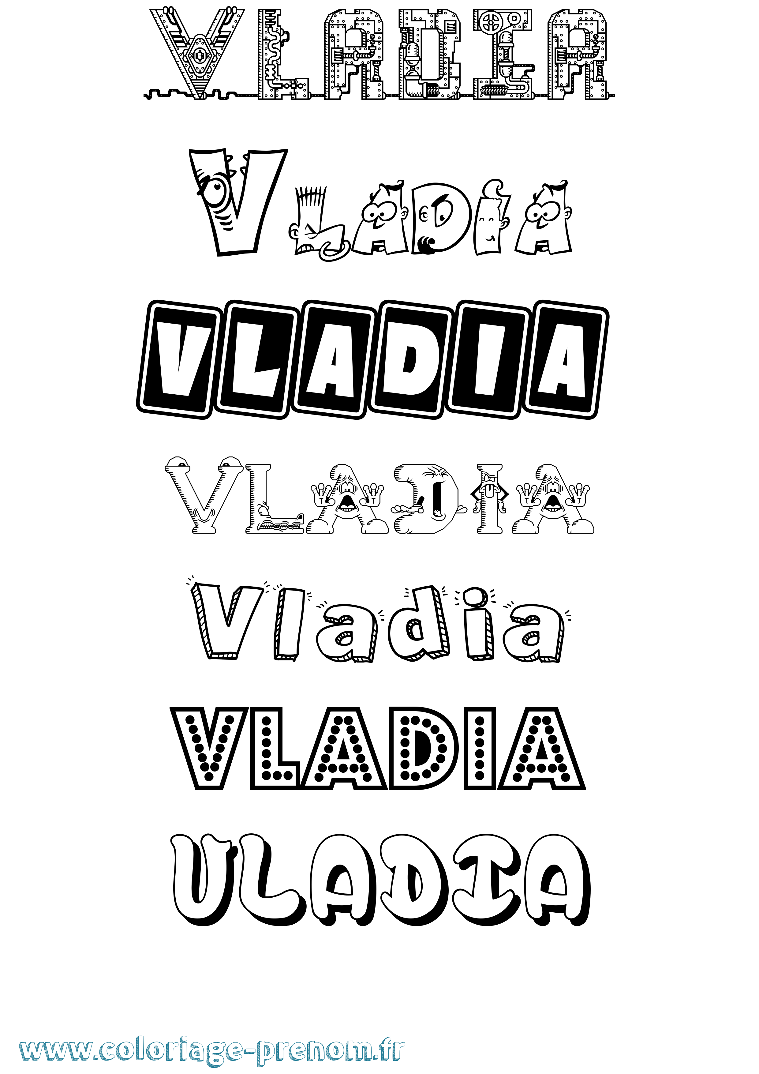 Coloriage Vladia Fun Coloriage prénom Vladia Fun