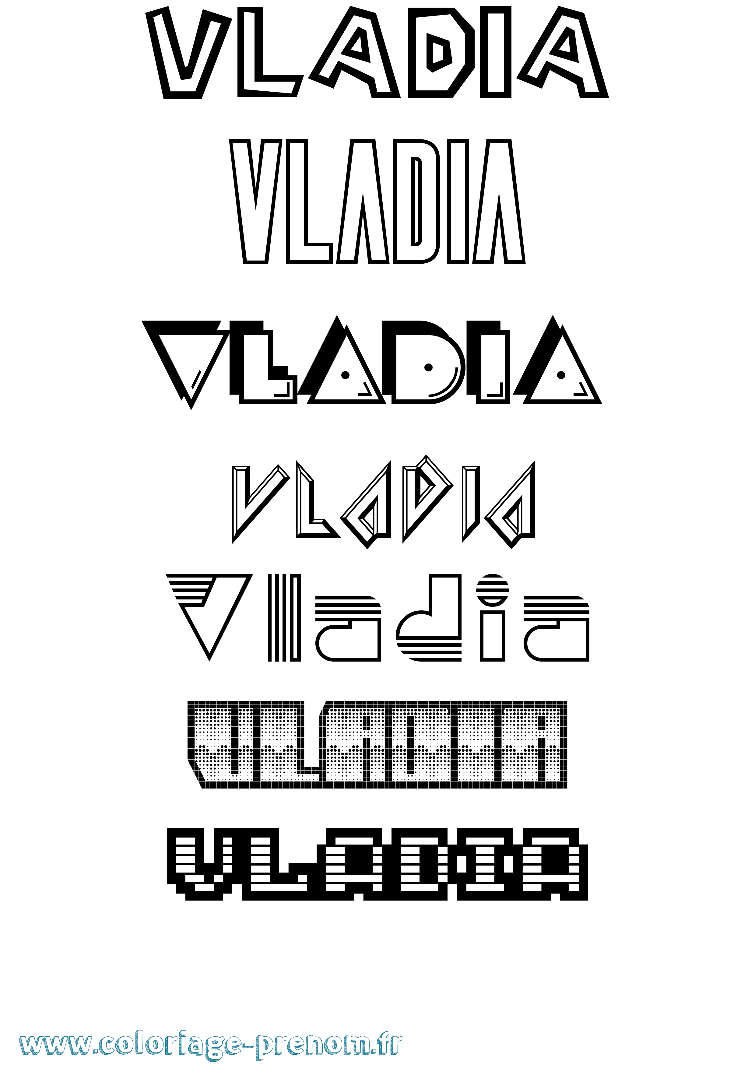 Coloriage Vladia Jeux Vidéos Coloriage prénom Vladia Jeux Vidéos