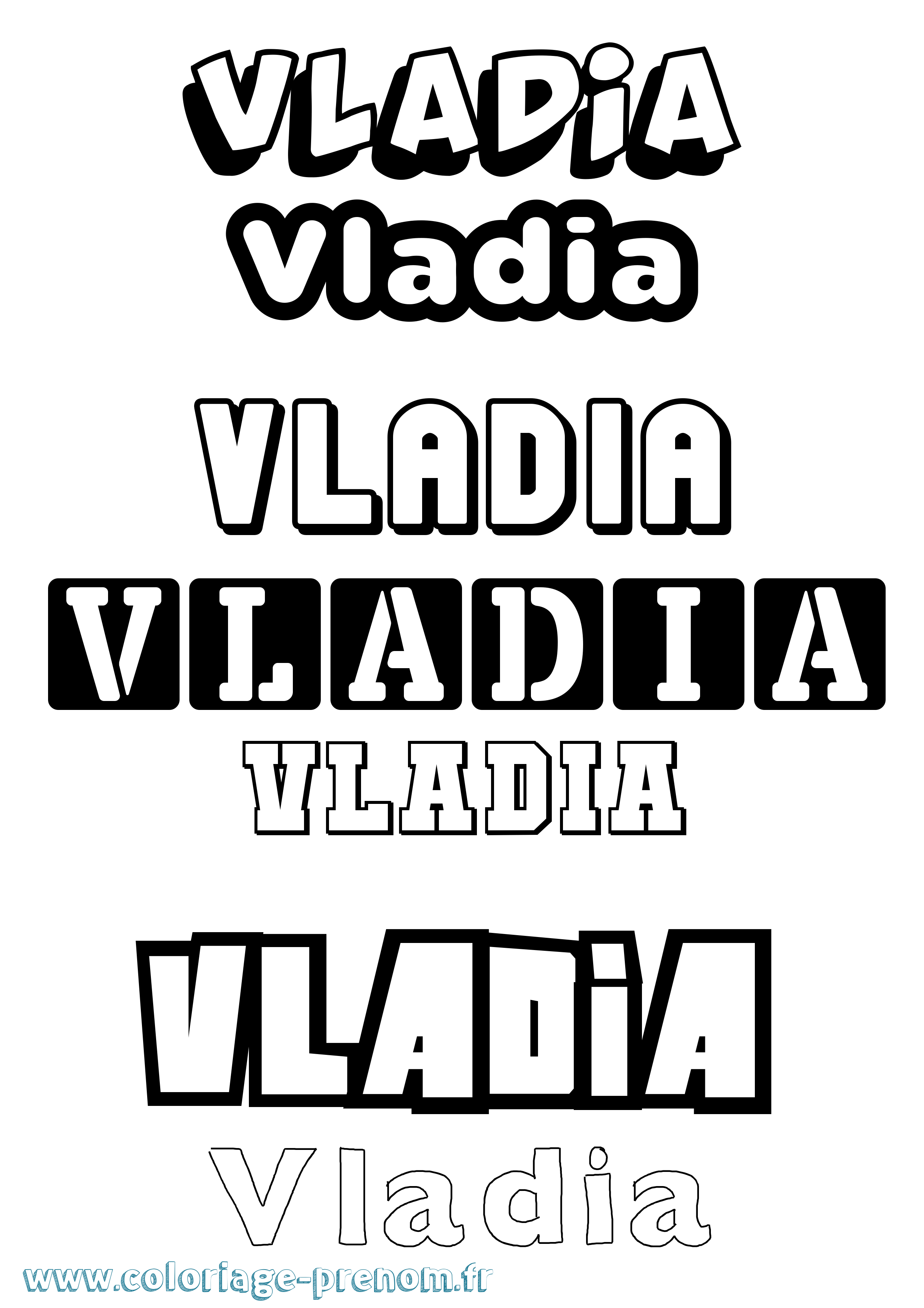 Coloriage Vladia Simple Coloriage prénom Vladia Simple