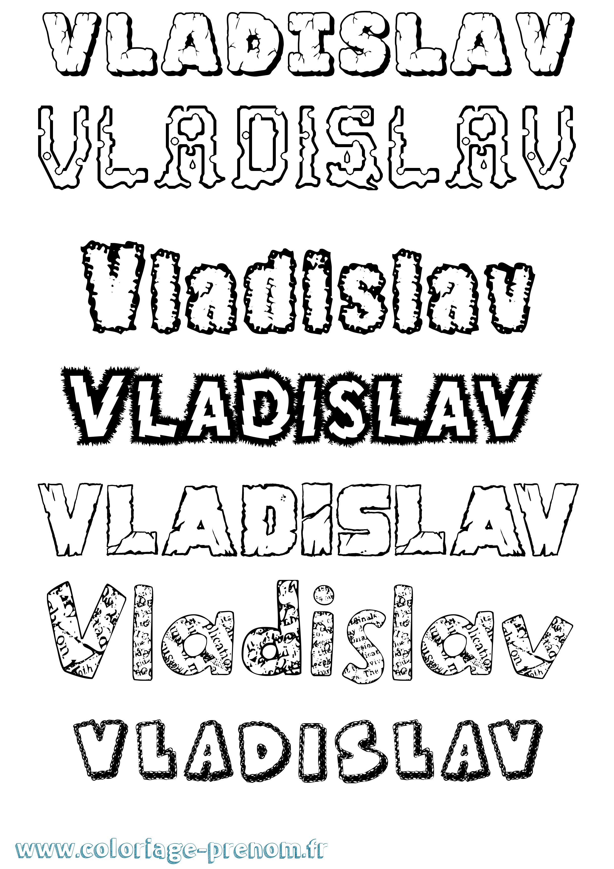 Coloriage Vladislav Destructuré Coloriage prénom Vladislav Destructuré