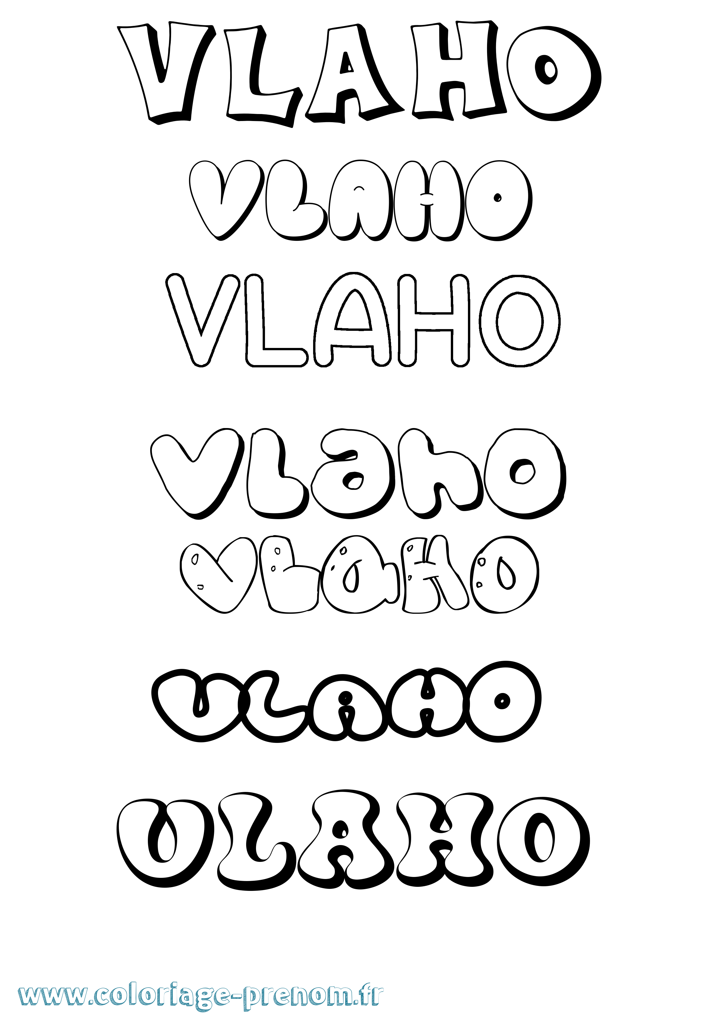 Coloriage Vlaho Bubble Coloriage prénom Vlaho Bubble