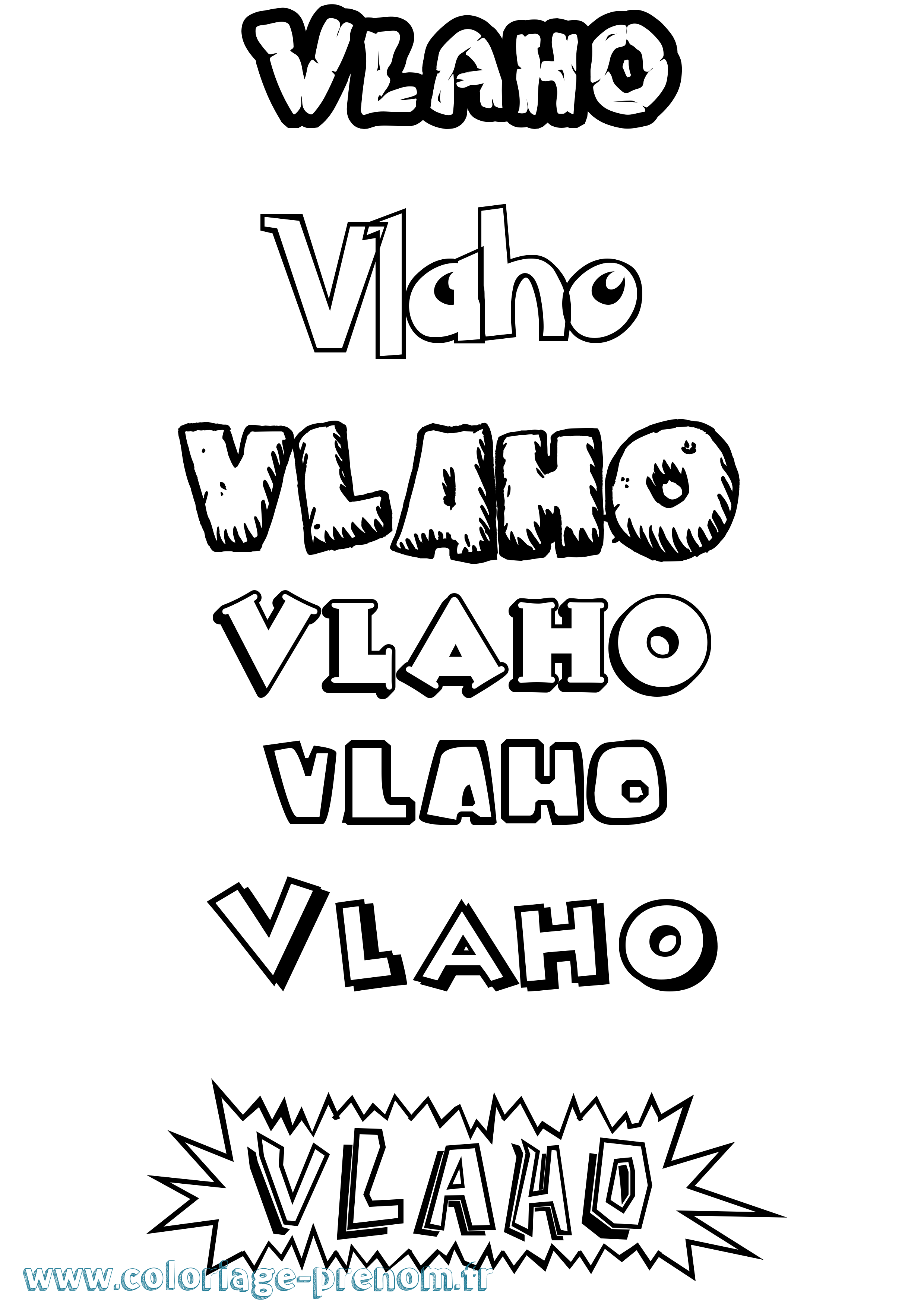 Coloriage Vlaho Dessin Animé Coloriage prénom Vlaho Dessin Animé