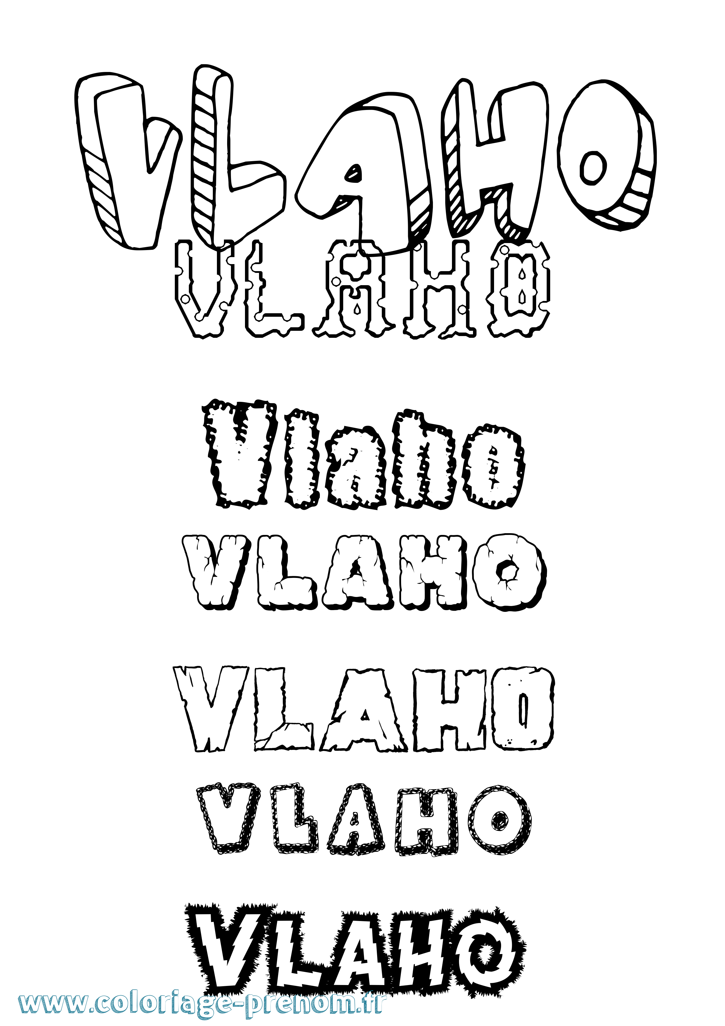 Coloriage Vlaho Destructuré Coloriage prénom Vlaho Destructuré