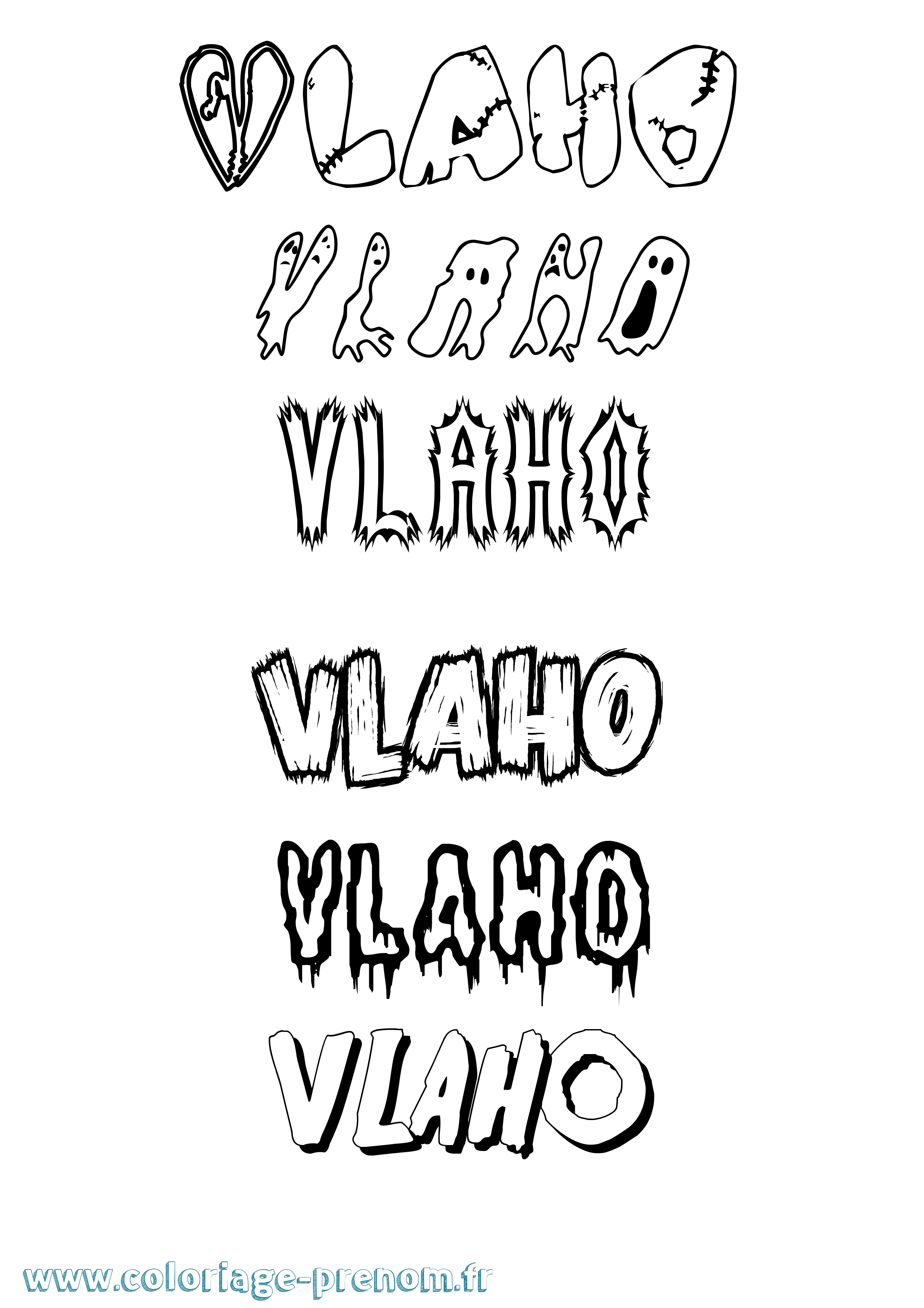 Coloriage Vlaho Frisson Coloriage prénom Vlaho Frisson