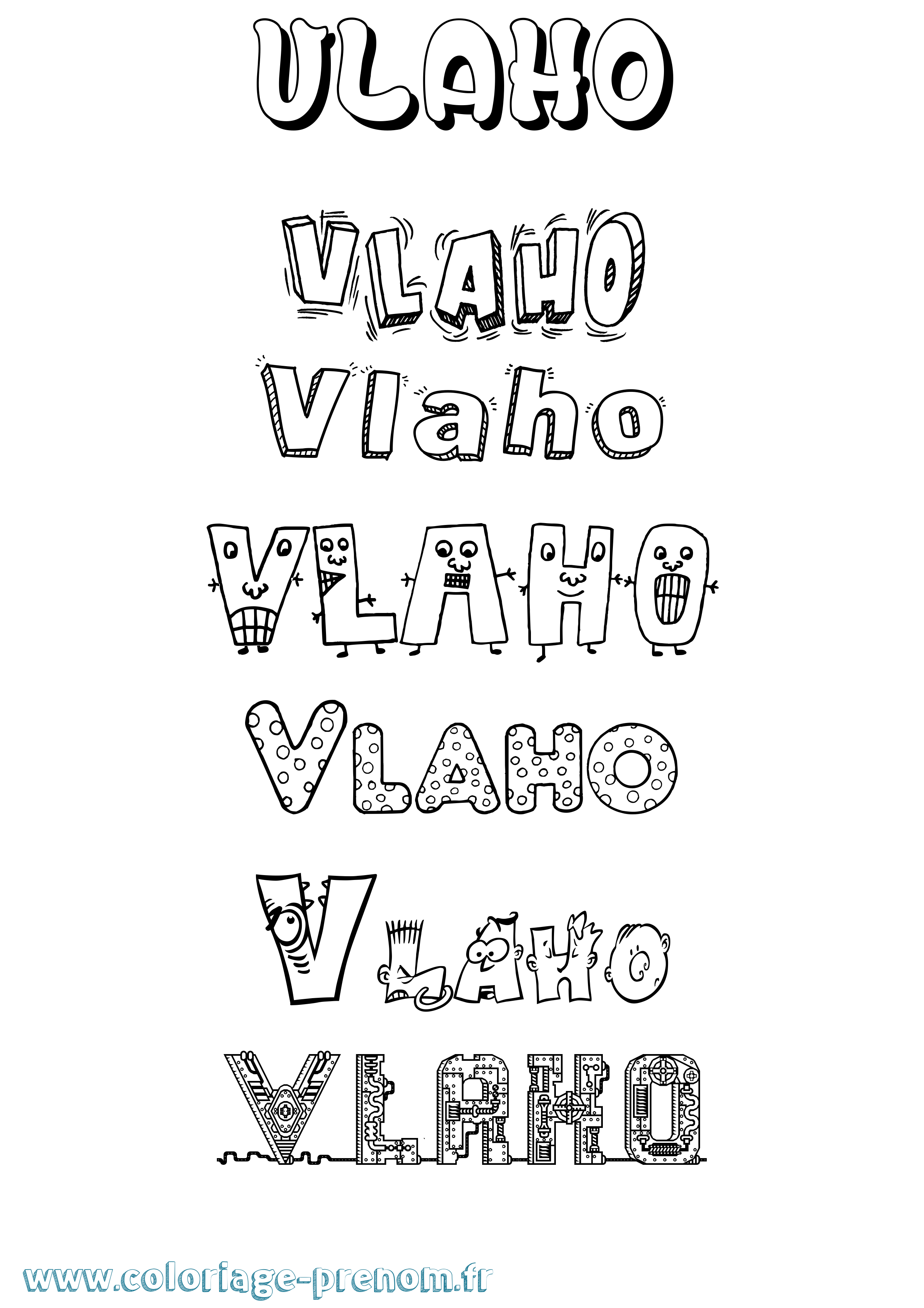 Coloriage Vlaho Fun Coloriage prénom Vlaho Fun