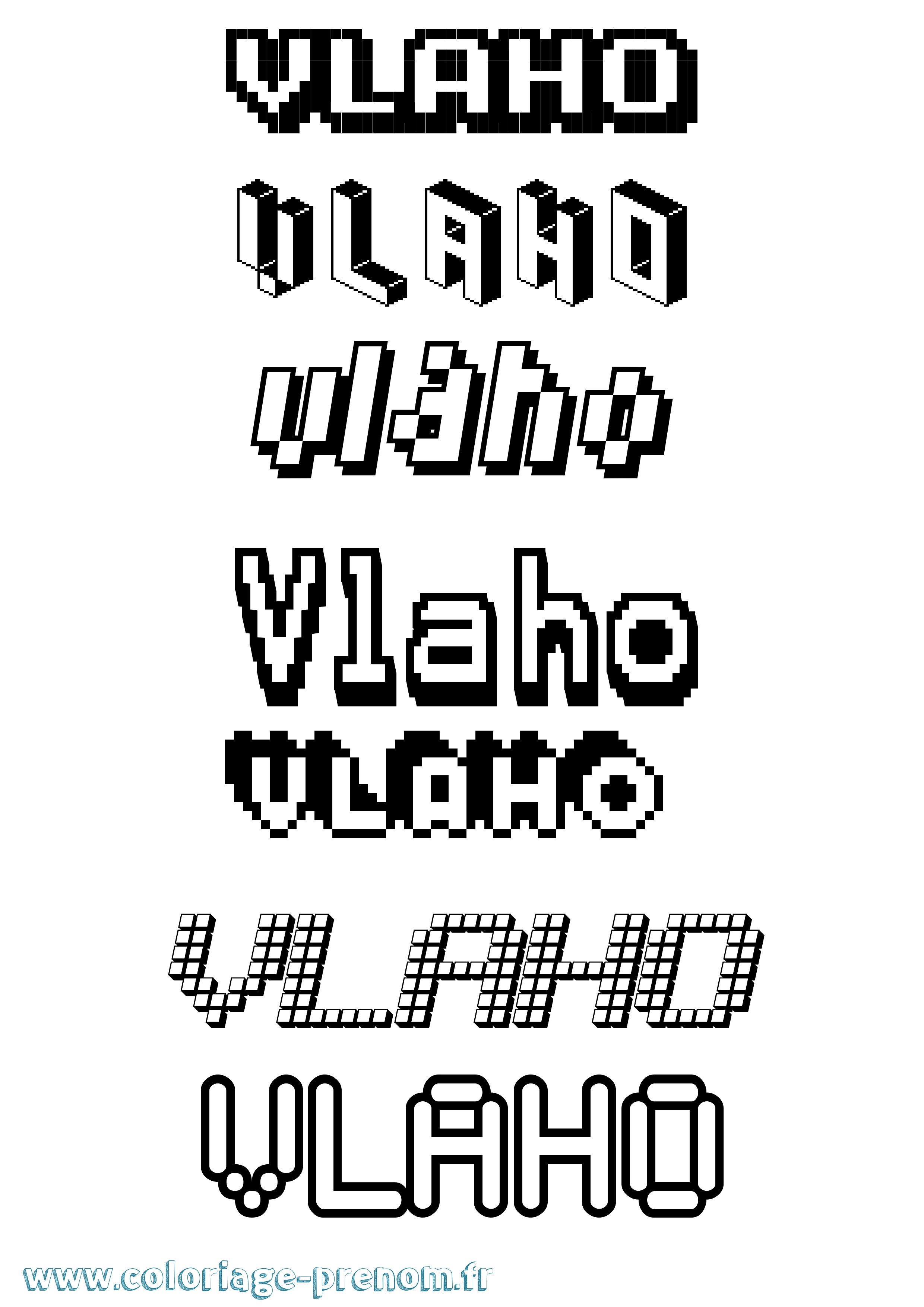 Coloriage Vlaho Pixel Coloriage prénom Vlaho Pixel