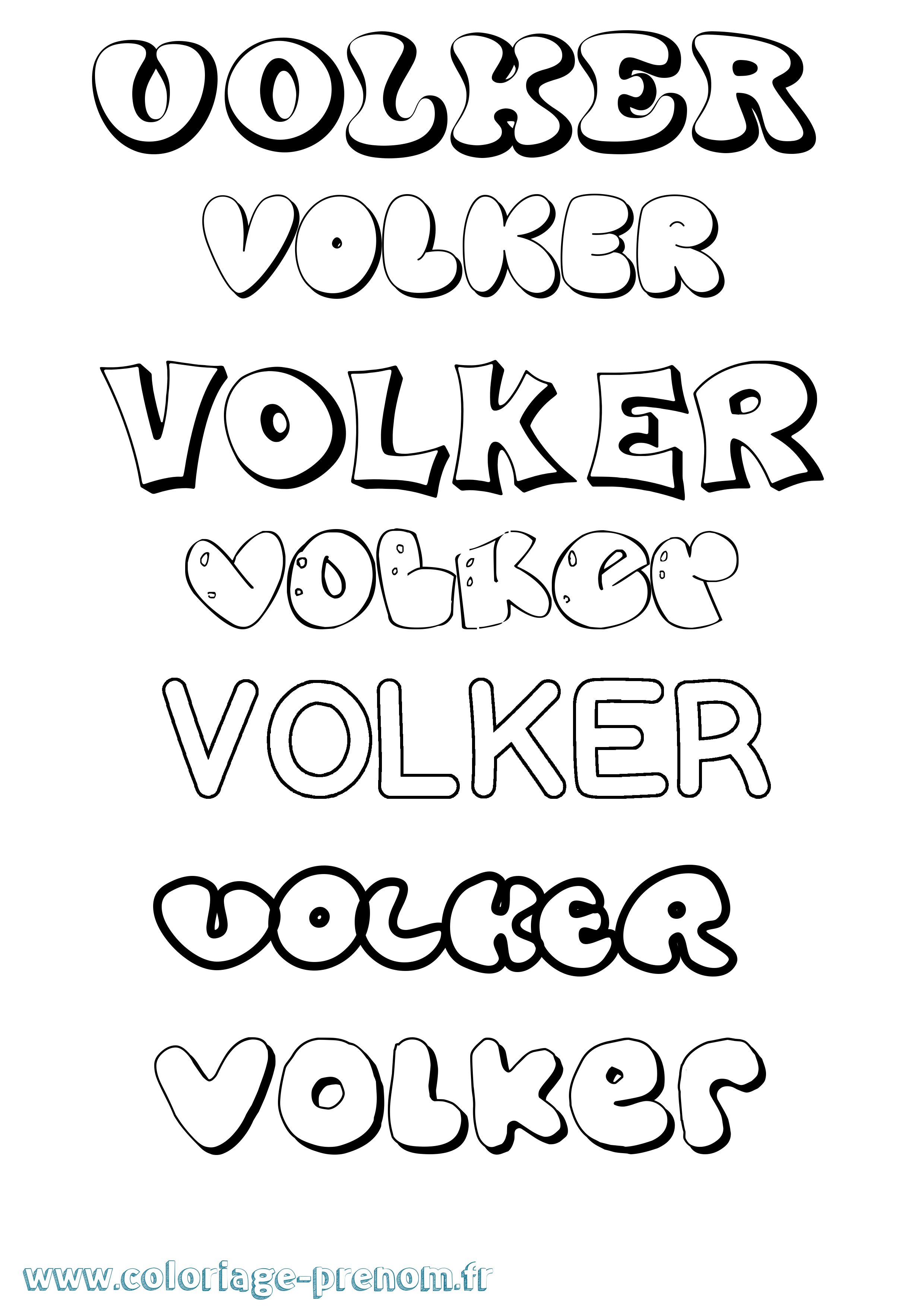 Coloriage Volker Bubble Coloriage prénom Volker Bubble