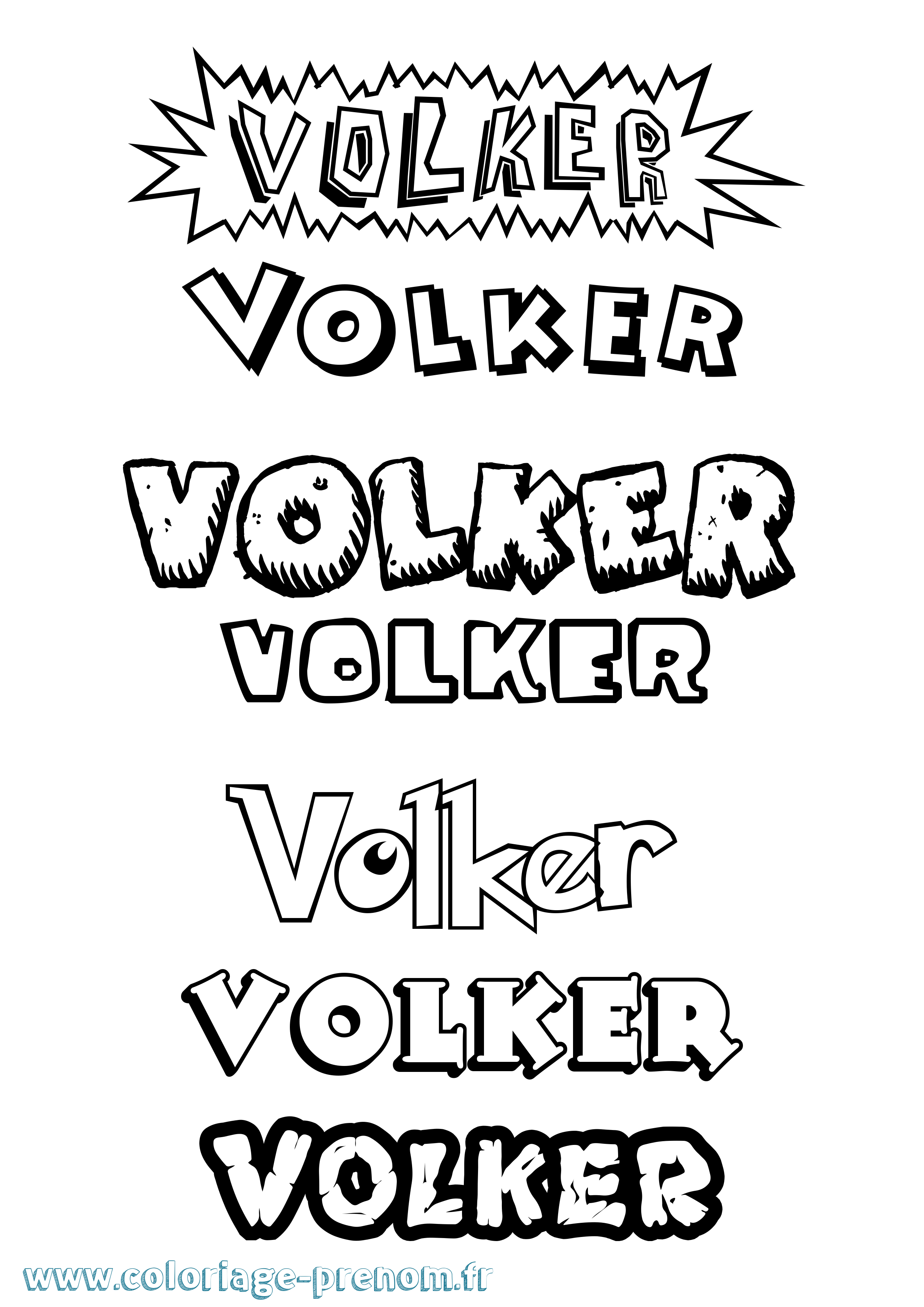 Coloriage Volker Dessin Animé Coloriage prénom Volker Dessin Animé