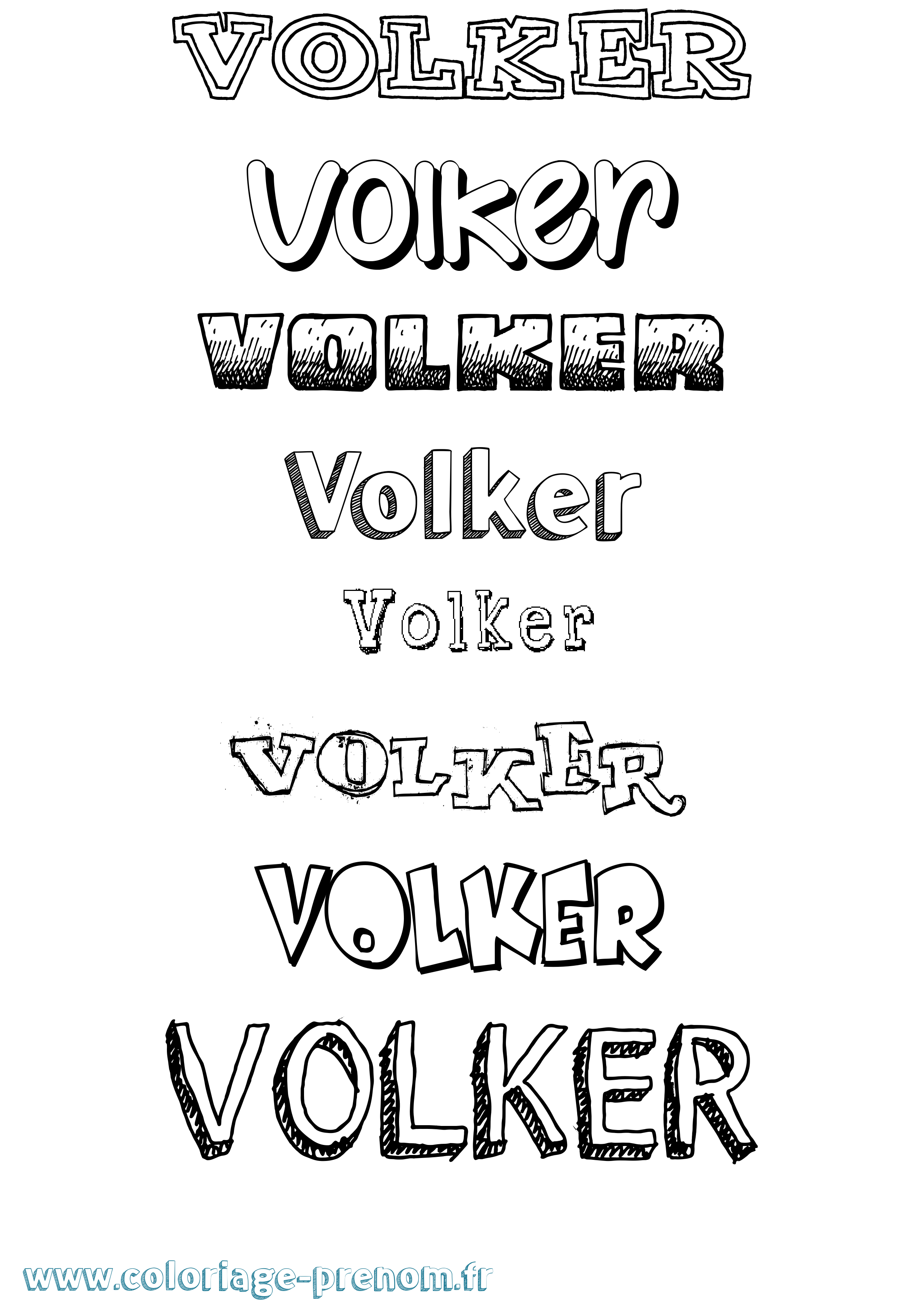 Coloriage Volker Dessiné Coloriage prénom Volker Dessiné