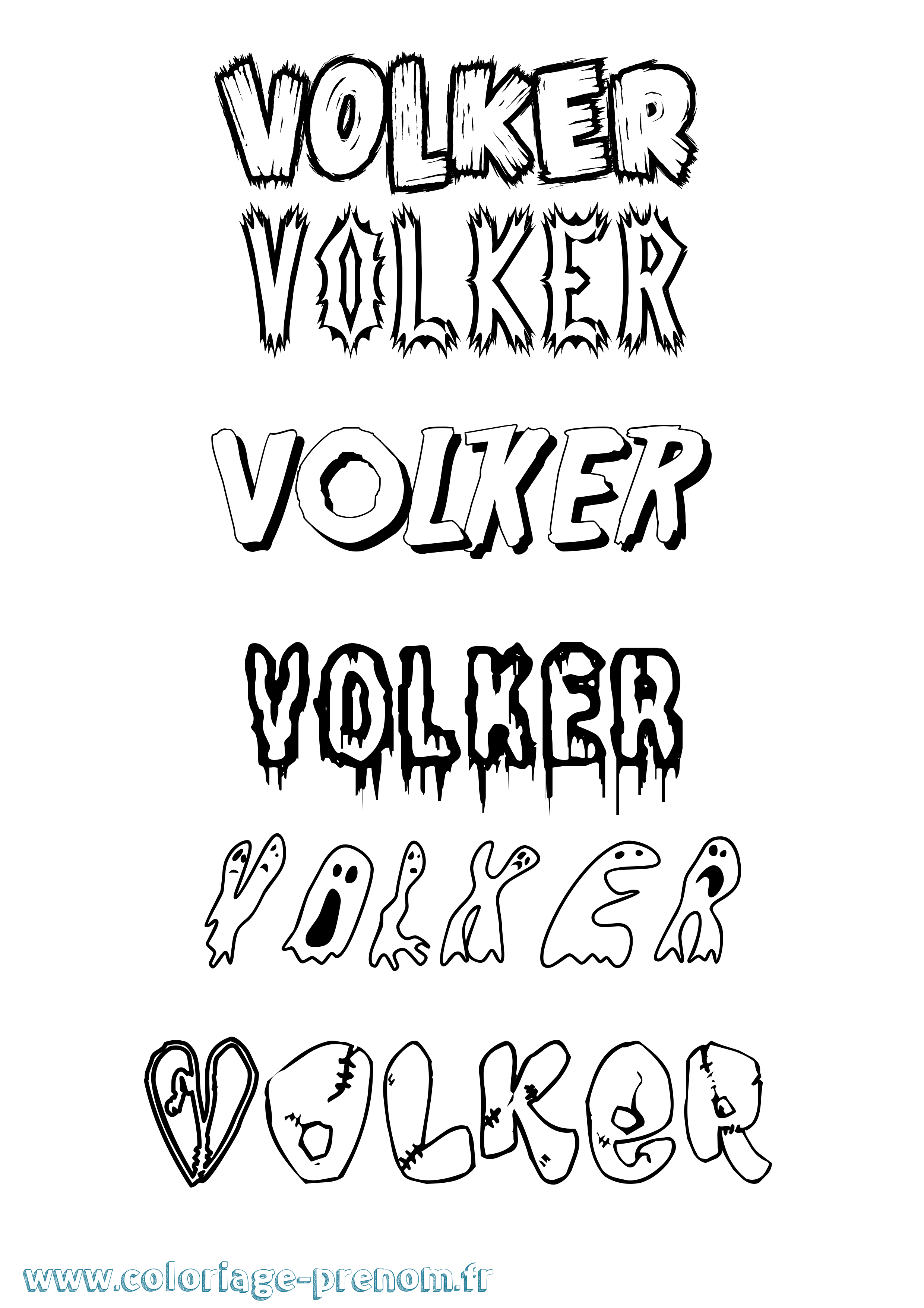 Coloriage Volker Frisson Coloriage prénom Volker Frisson