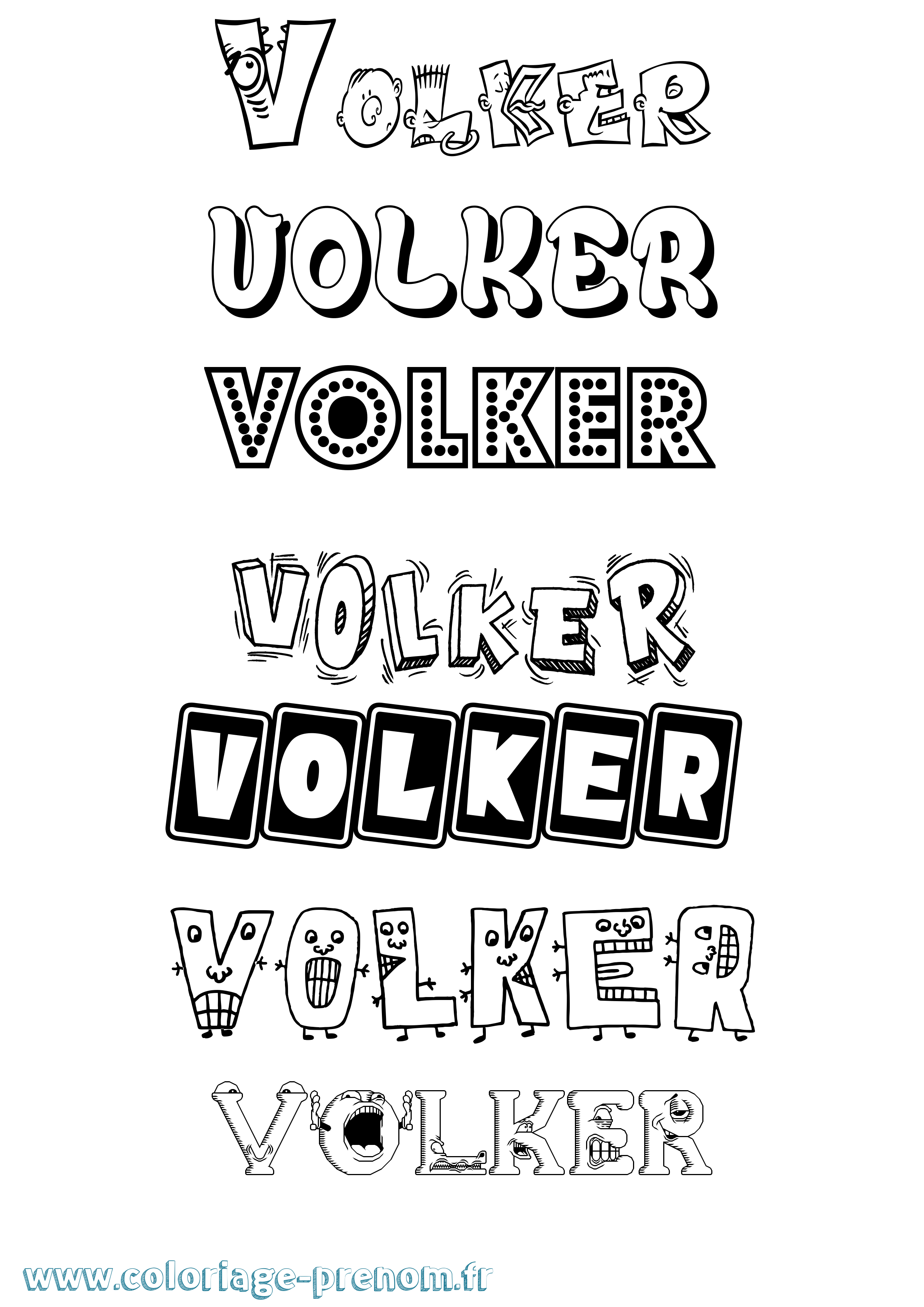 Coloriage Volker Fun Coloriage prénom Volker Fun
