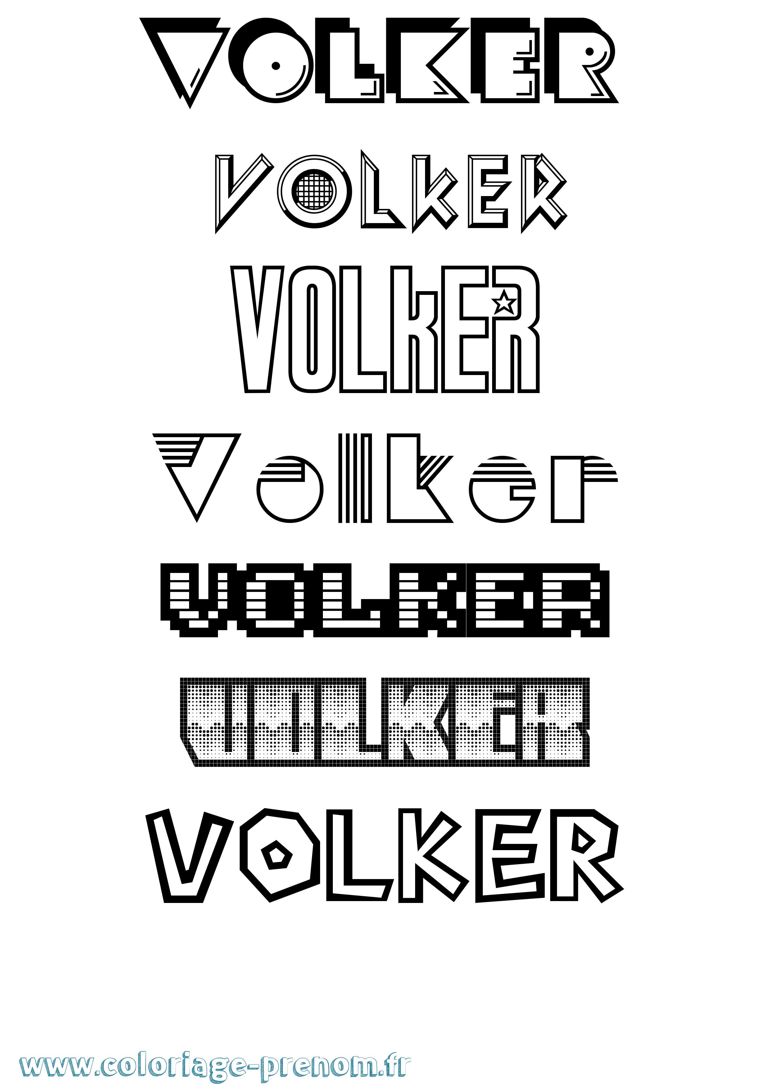 Coloriage Volker Jeux Vidéos Coloriage prénom Volker Jeux Vidéos