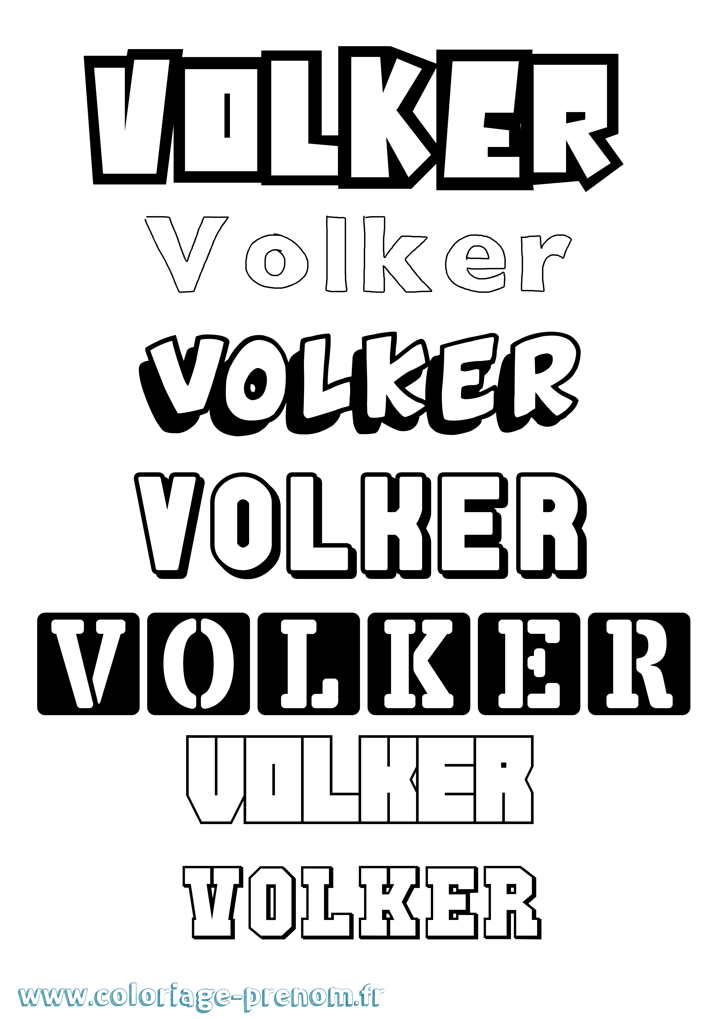 Coloriage Volker Simple Coloriage prénom Volker Simple