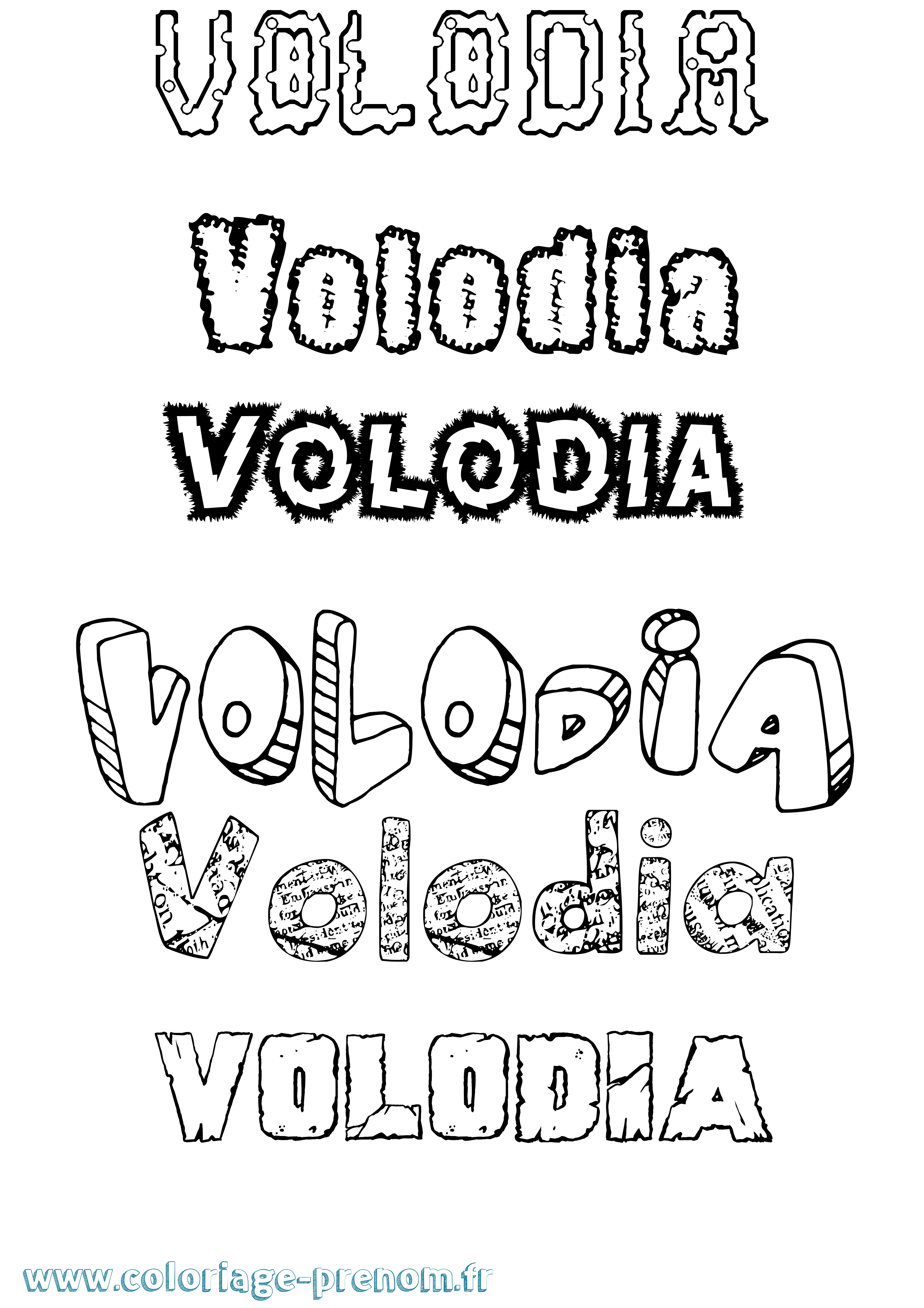 Coloriage Volodia Destructuré Coloriage prénom Volodia Destructuré