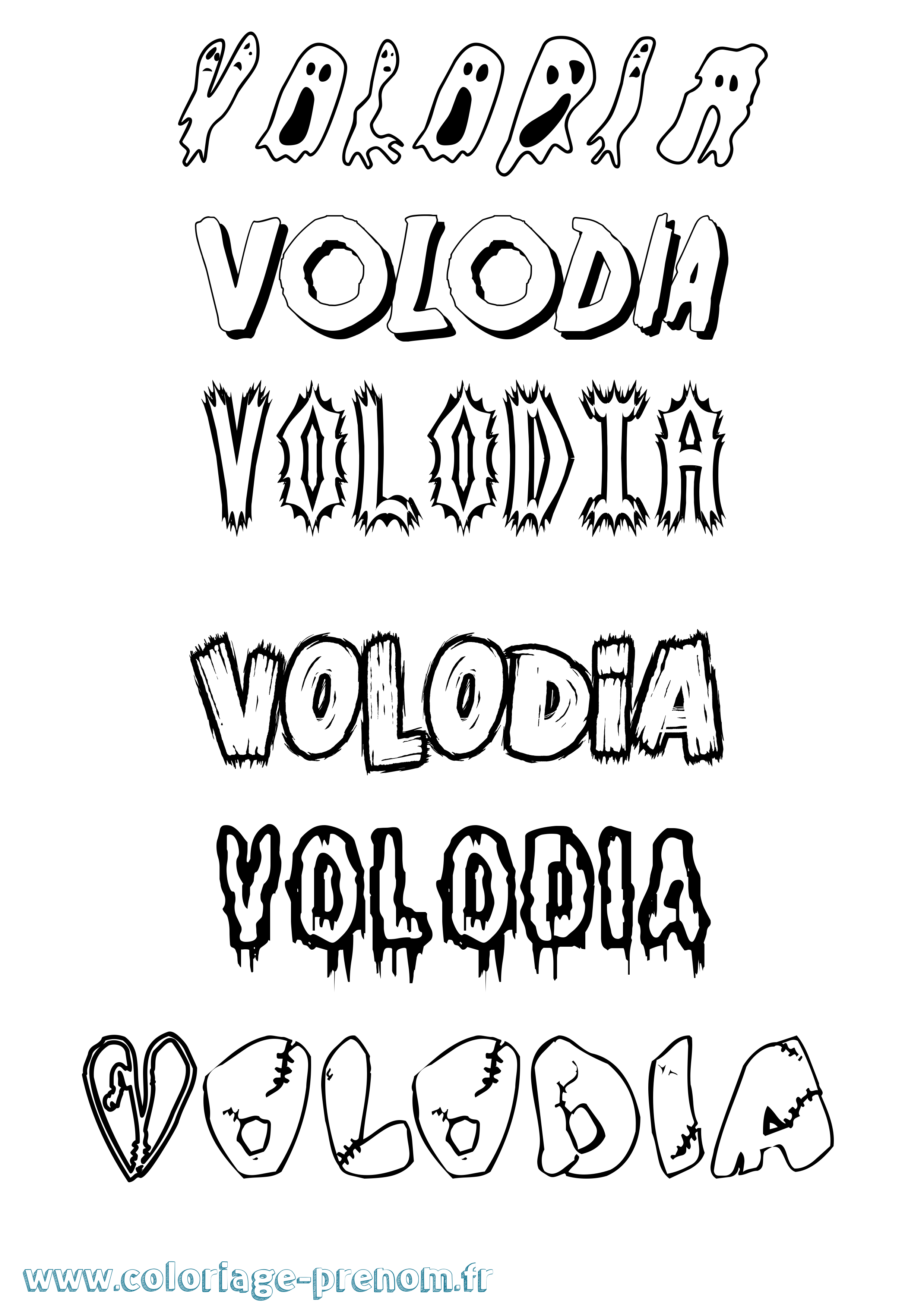Coloriage Volodia Frisson Coloriage prénom Volodia Frisson