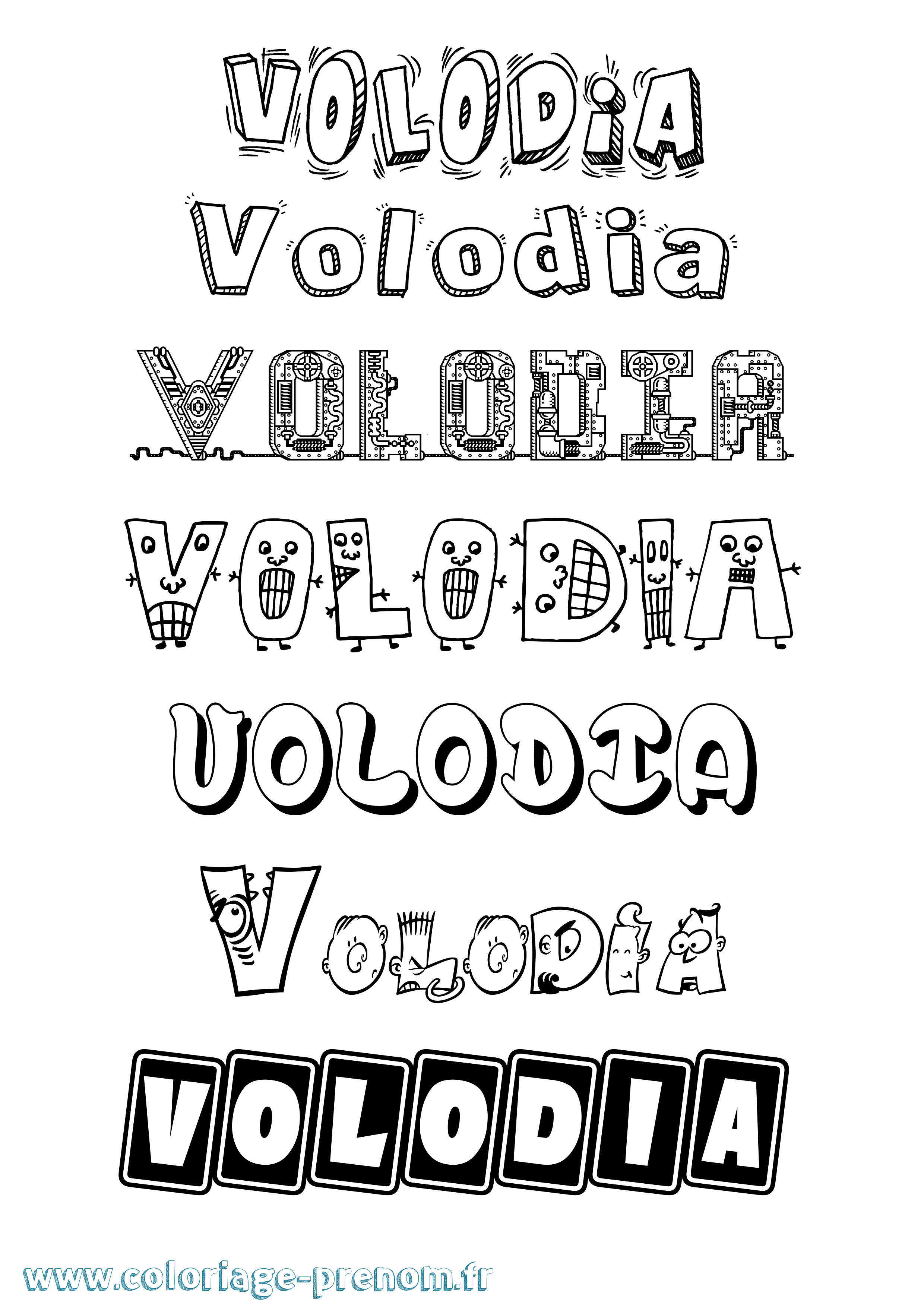 Coloriage Volodia Fun Coloriage prénom Volodia Fun
