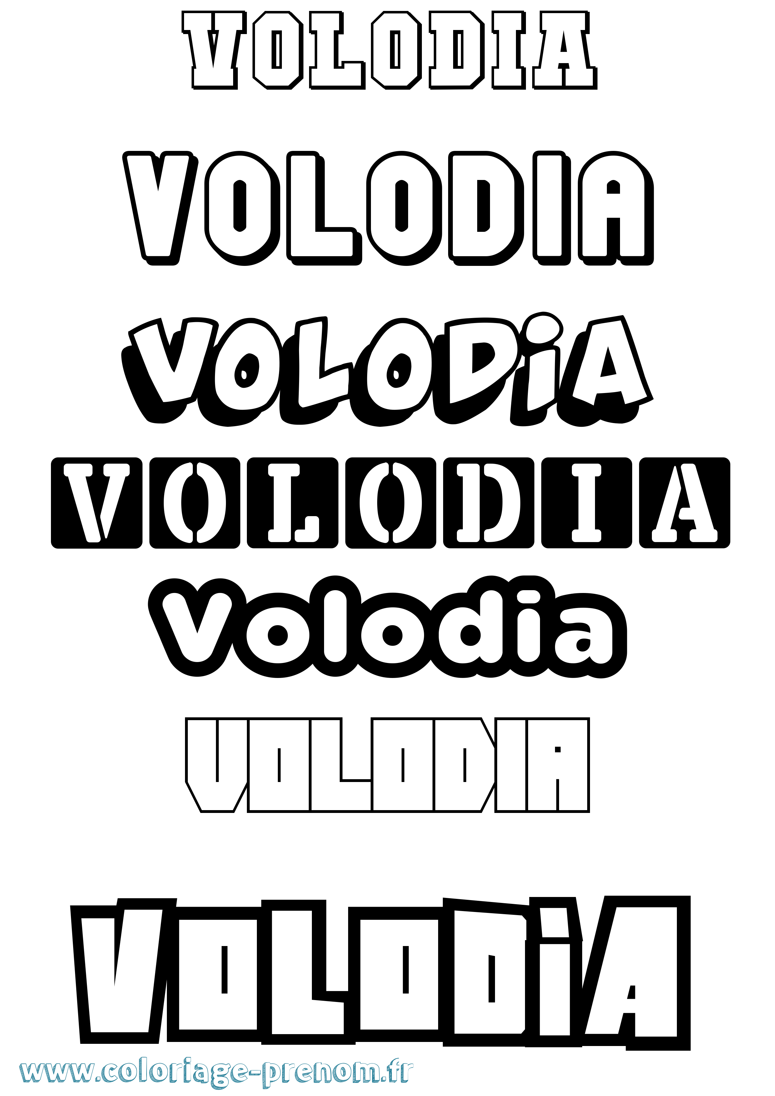 Coloriage Volodia Simple Coloriage prénom Volodia Simple