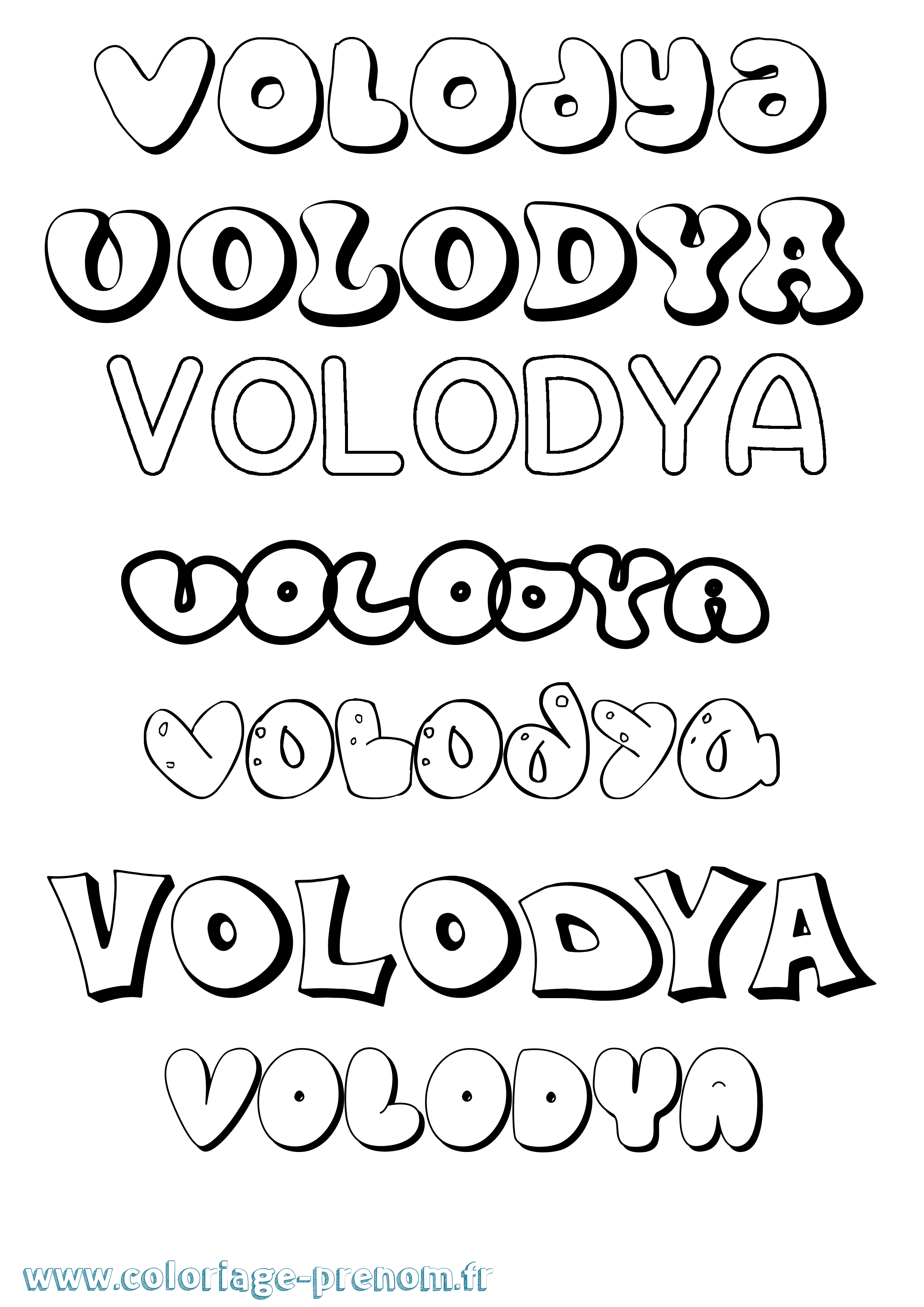 Coloriage Volodya Bubble Coloriage prénom Volodya Bubble