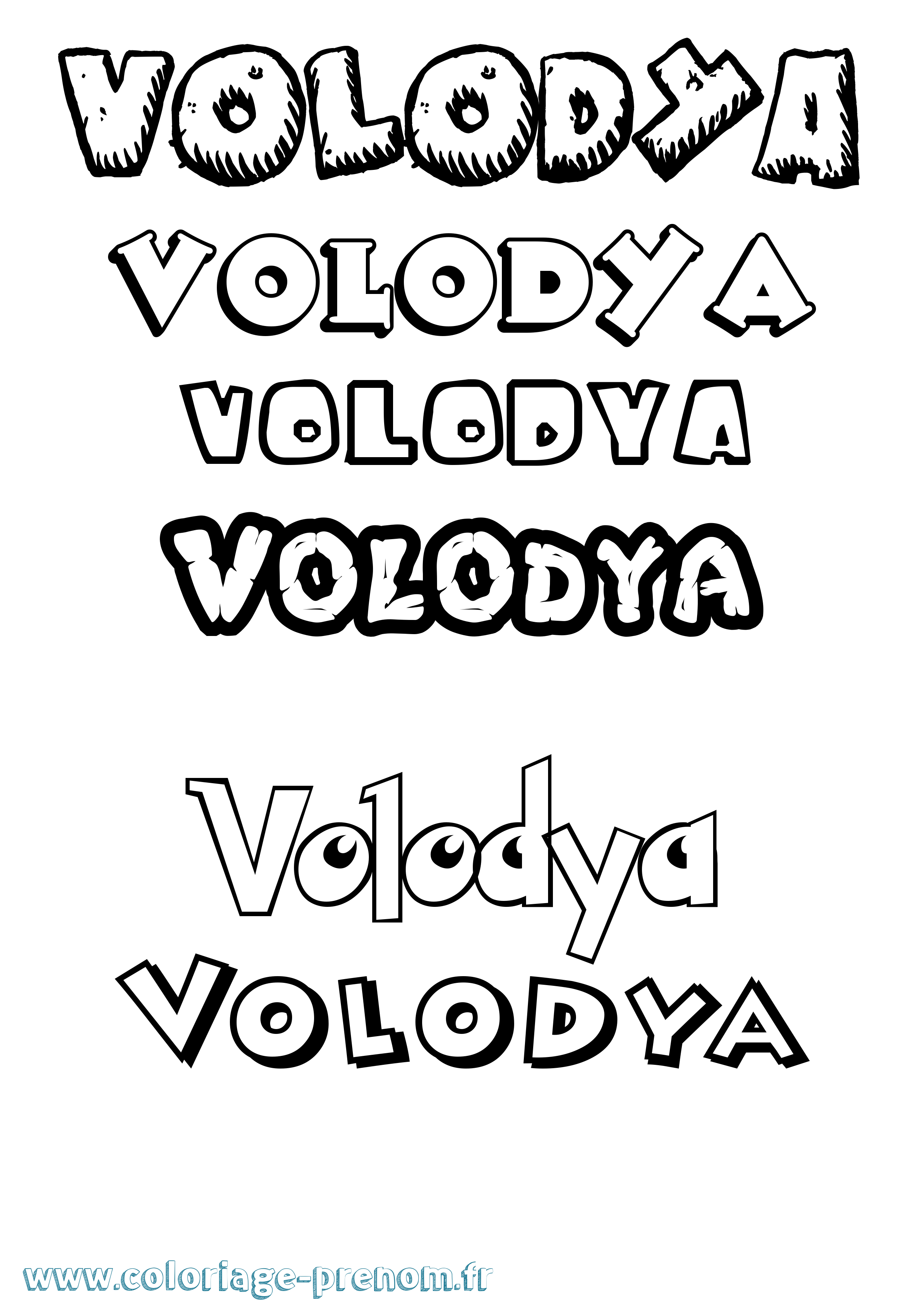 Coloriage Volodya Dessin Animé Coloriage prénom Volodya Dessin Animé