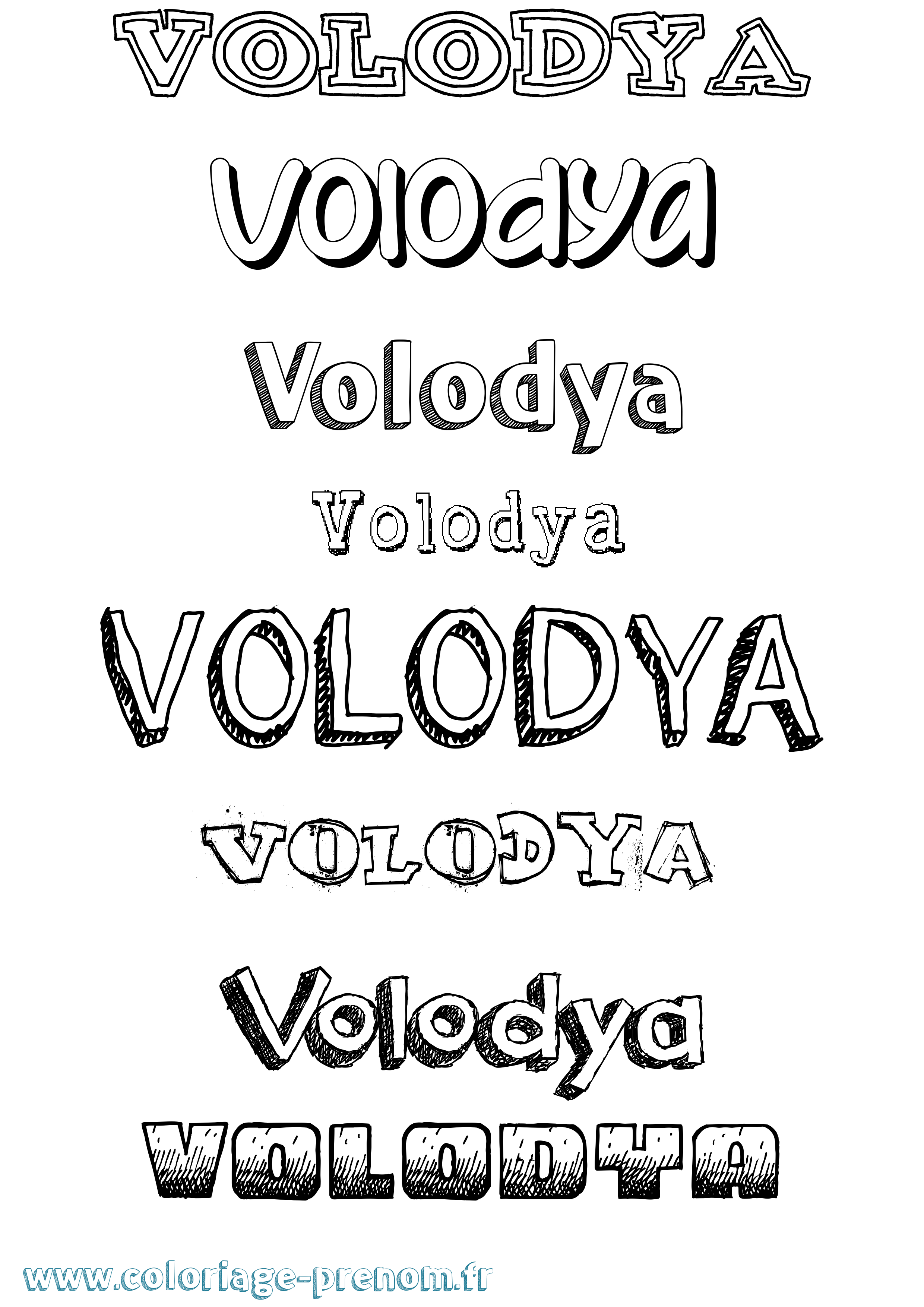 Coloriage Volodya Dessiné Coloriage prénom Volodya Dessiné