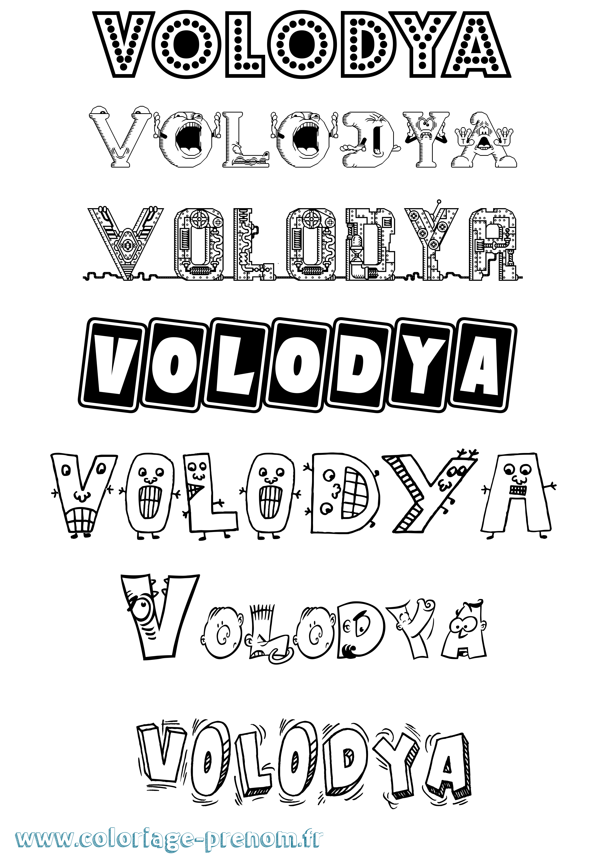 Coloriage Volodya Fun Coloriage prénom Volodya Fun