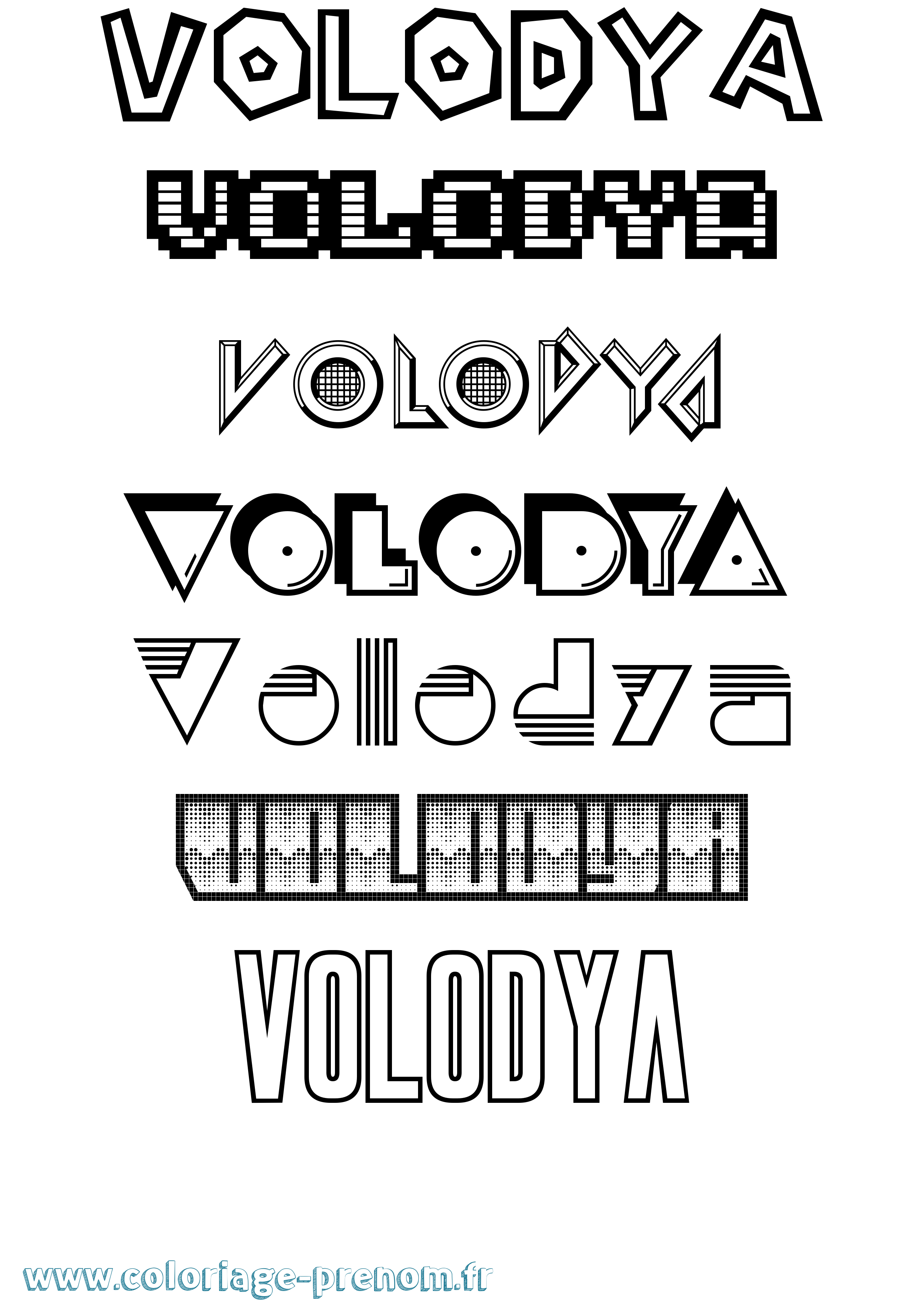 Coloriage Volodya Jeux Vidéos Coloriage prénom Volodya Jeux Vidéos