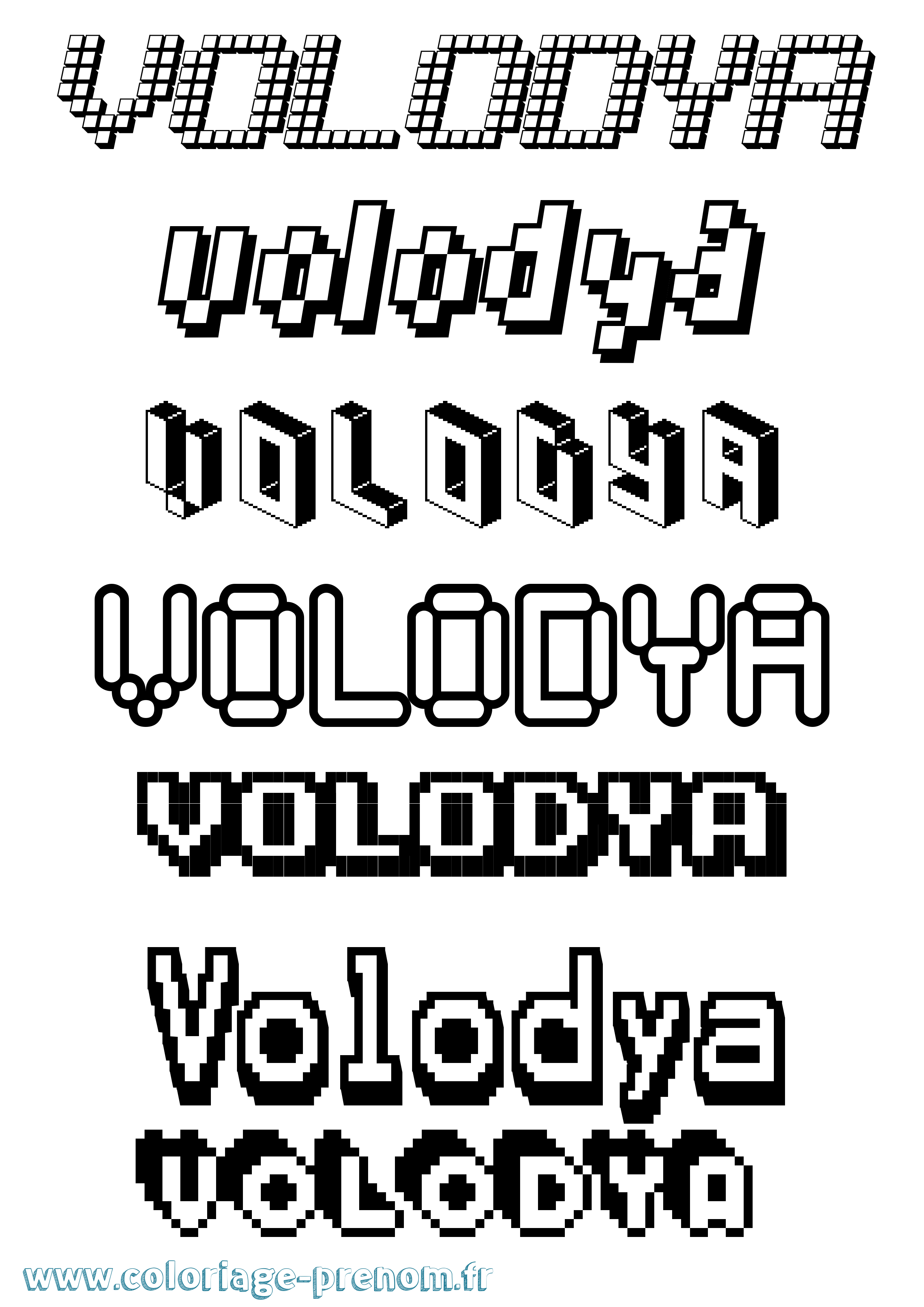 Coloriage Volodya Pixel Coloriage prénom Volodya Pixel