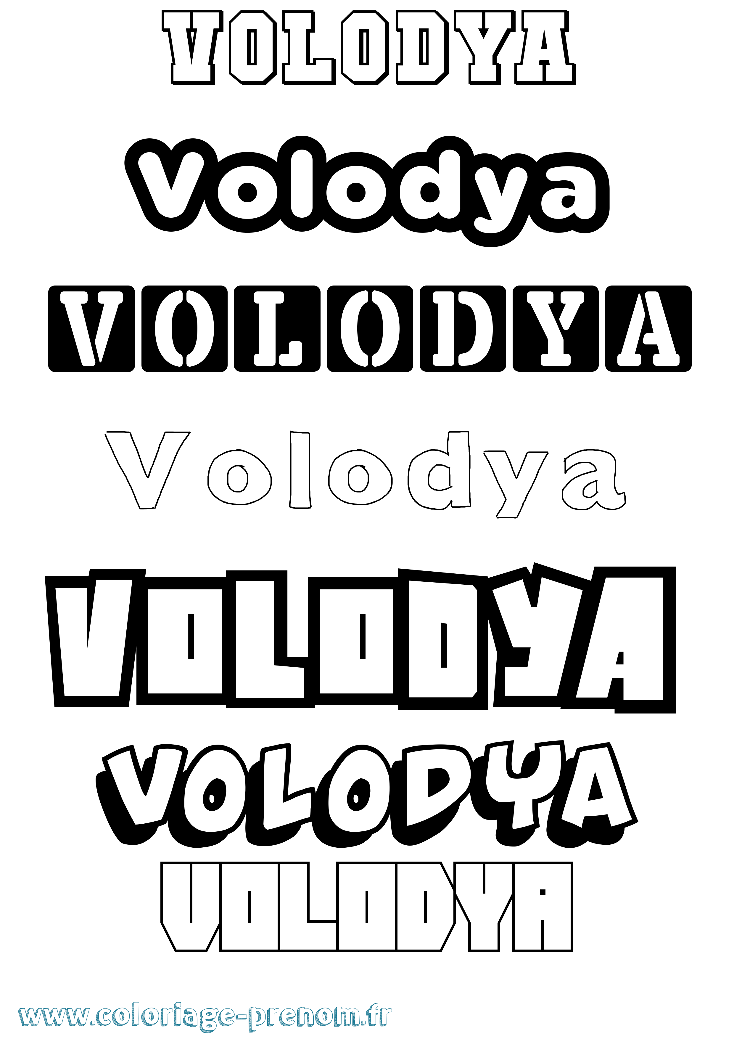 Coloriage Volodya Simple Coloriage prénom Volodya Simple