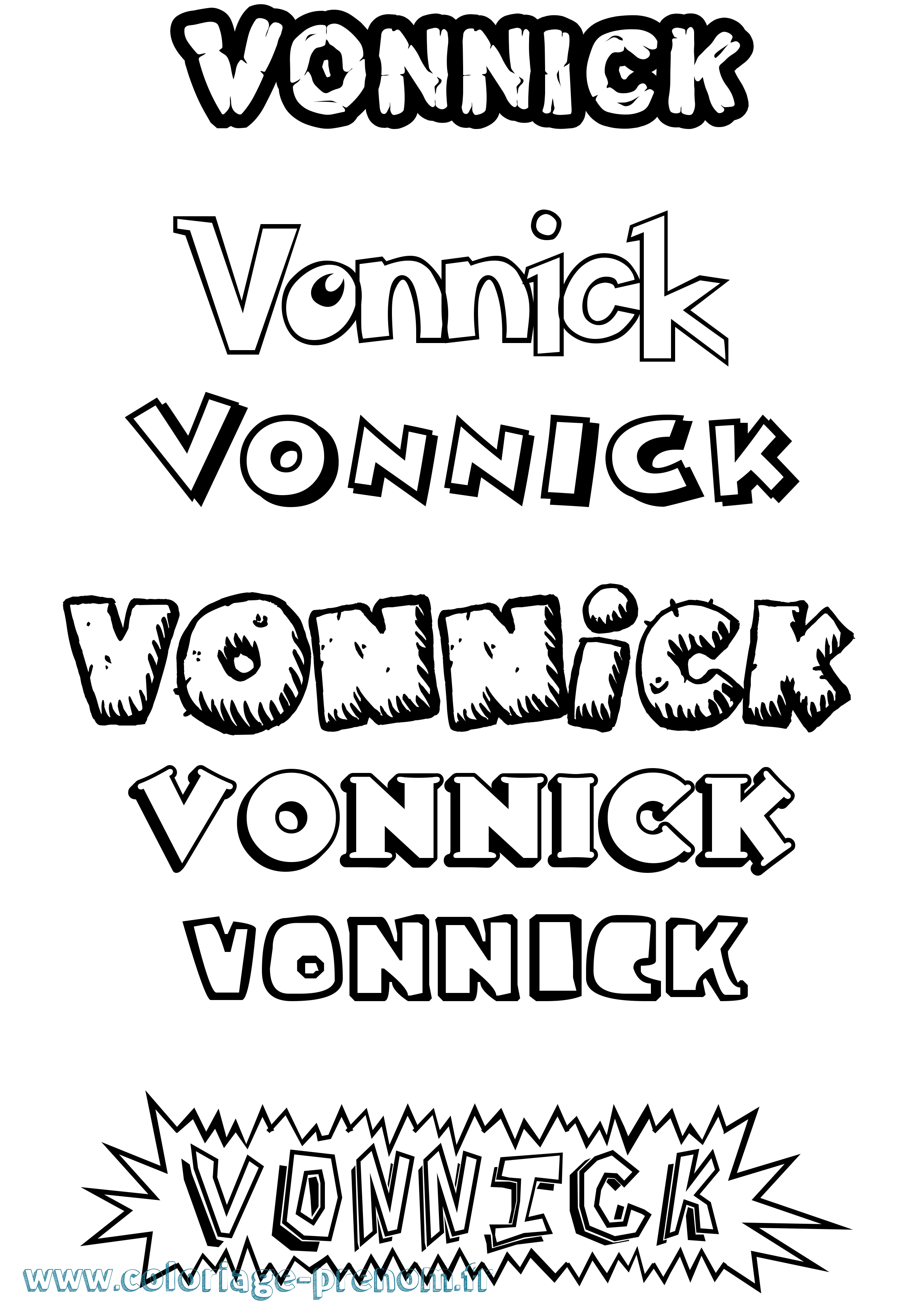 Coloriage Vonnick Dessin Animé Coloriage prénom Vonnick Dessin Animé