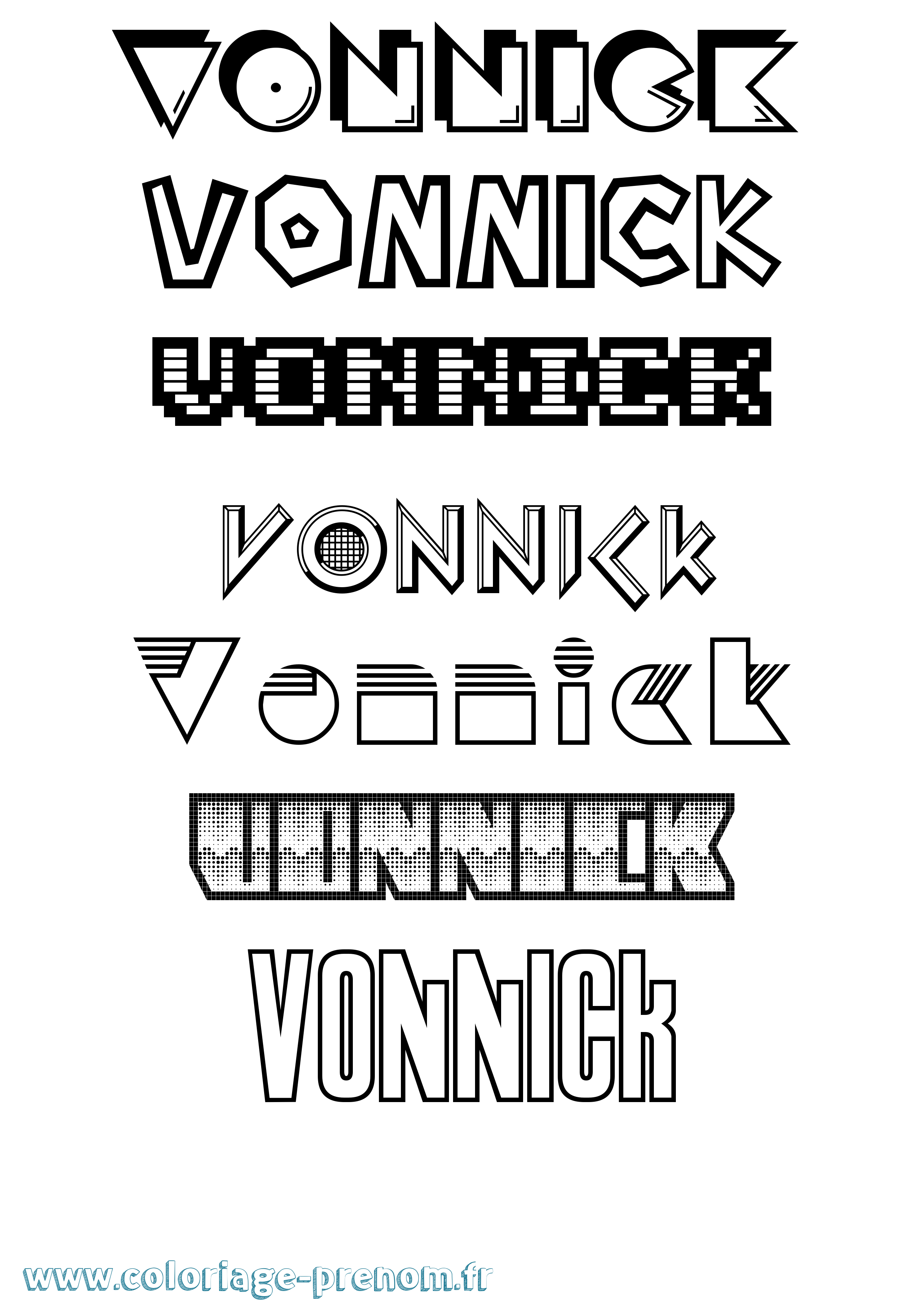 Coloriage Vonnick Jeux Vidéos Coloriage prénom Vonnick Jeux Vidéos