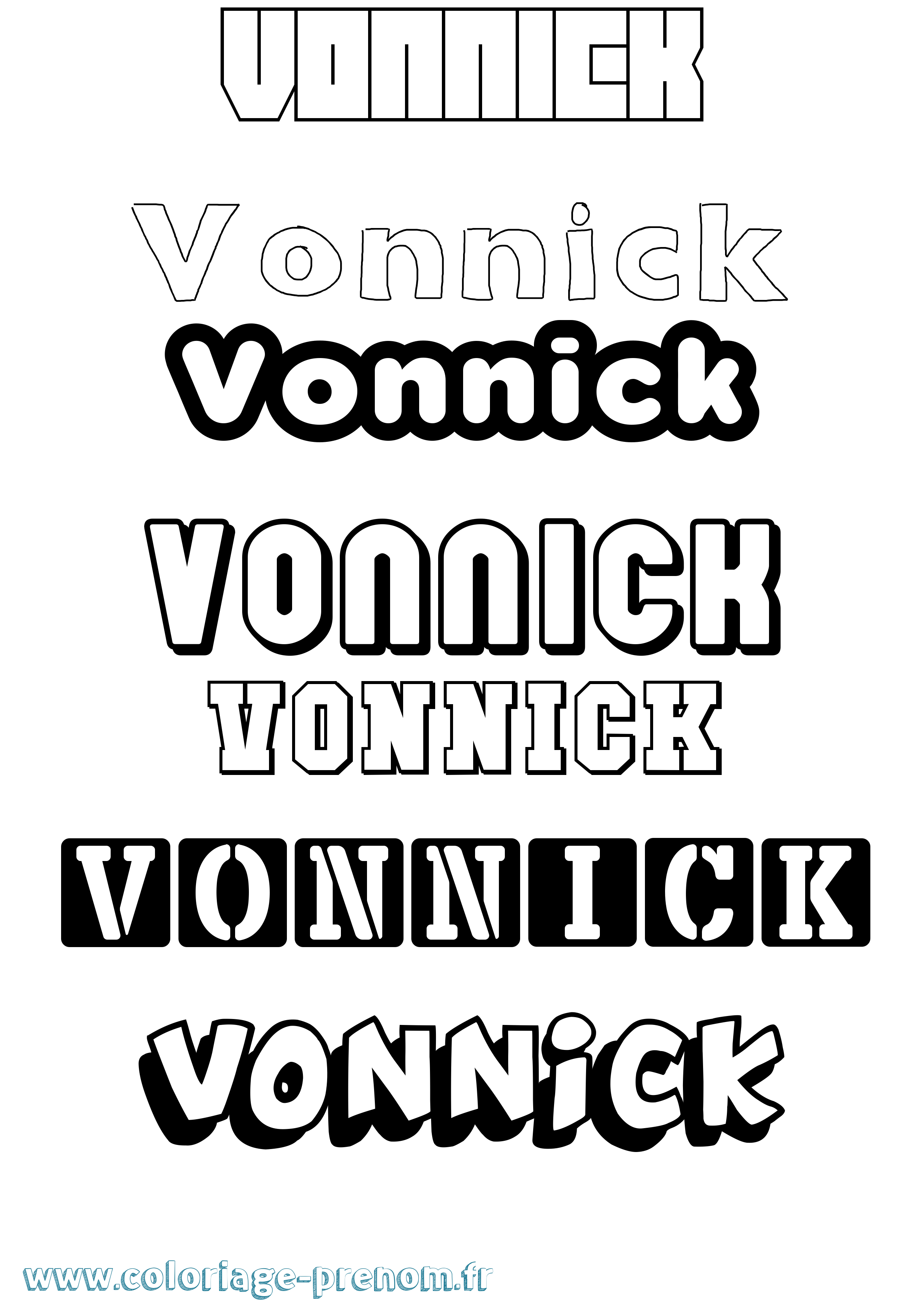 Coloriage Vonnick Simple Coloriage prénom Vonnick Simple