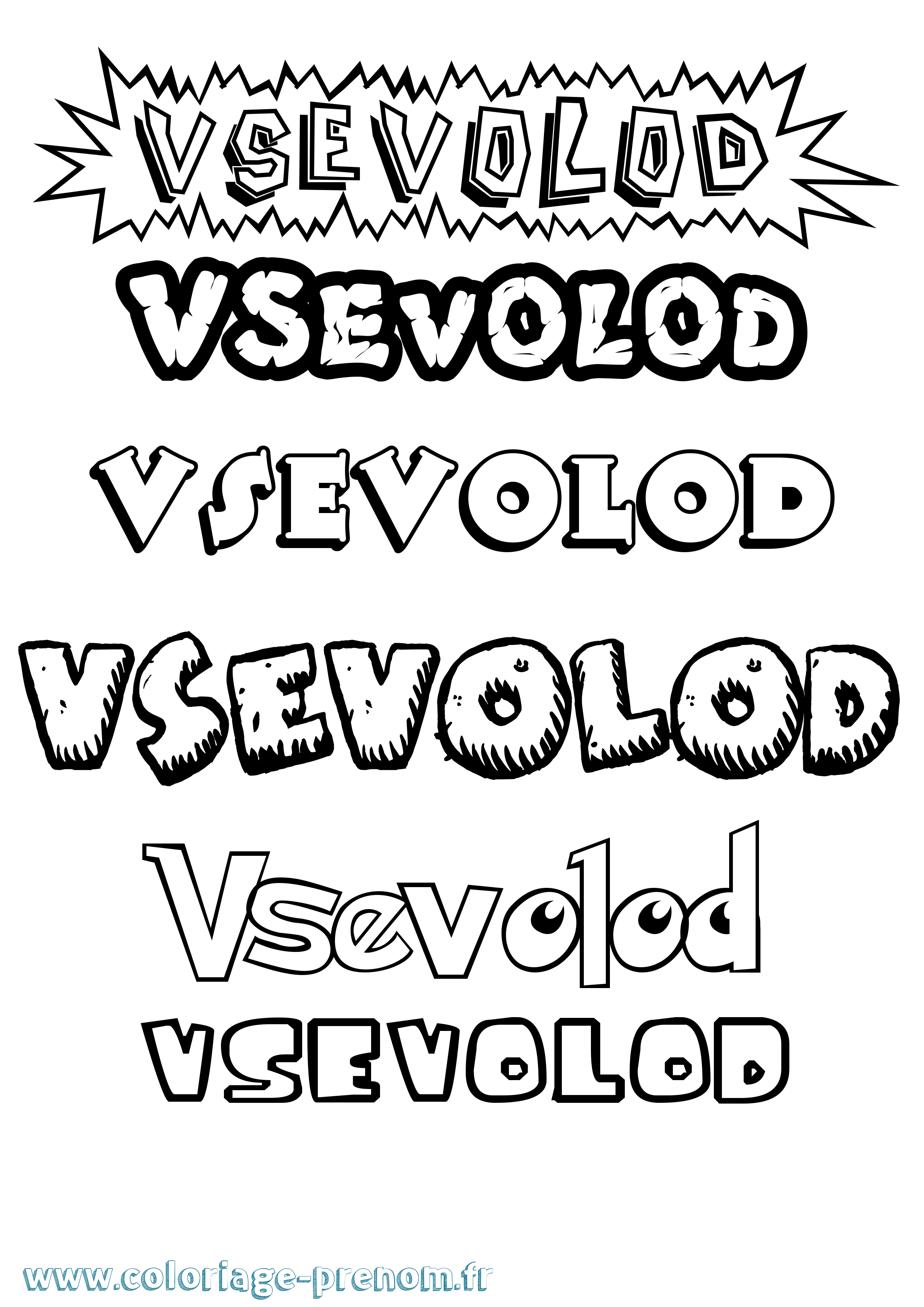 Coloriage Vsevolod Dessin Animé Coloriage prénom Vsevolod Dessin Animé